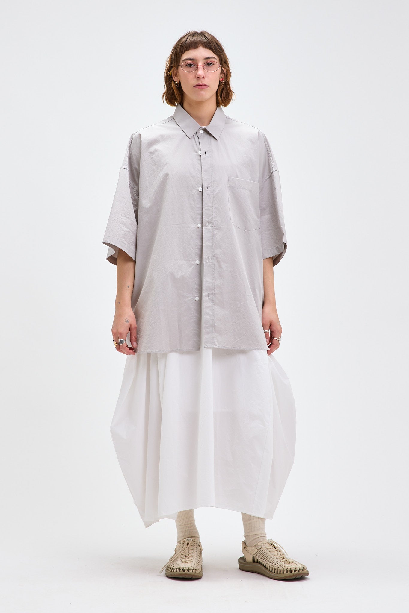 Chemise boxy à demi-manches