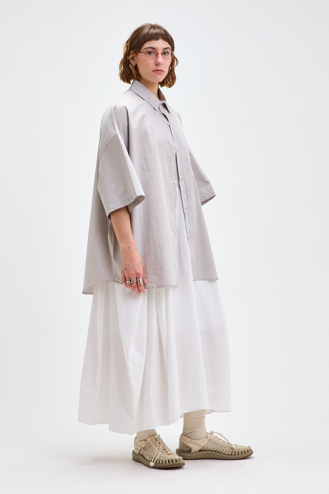 Chemise boxy à demi-manches