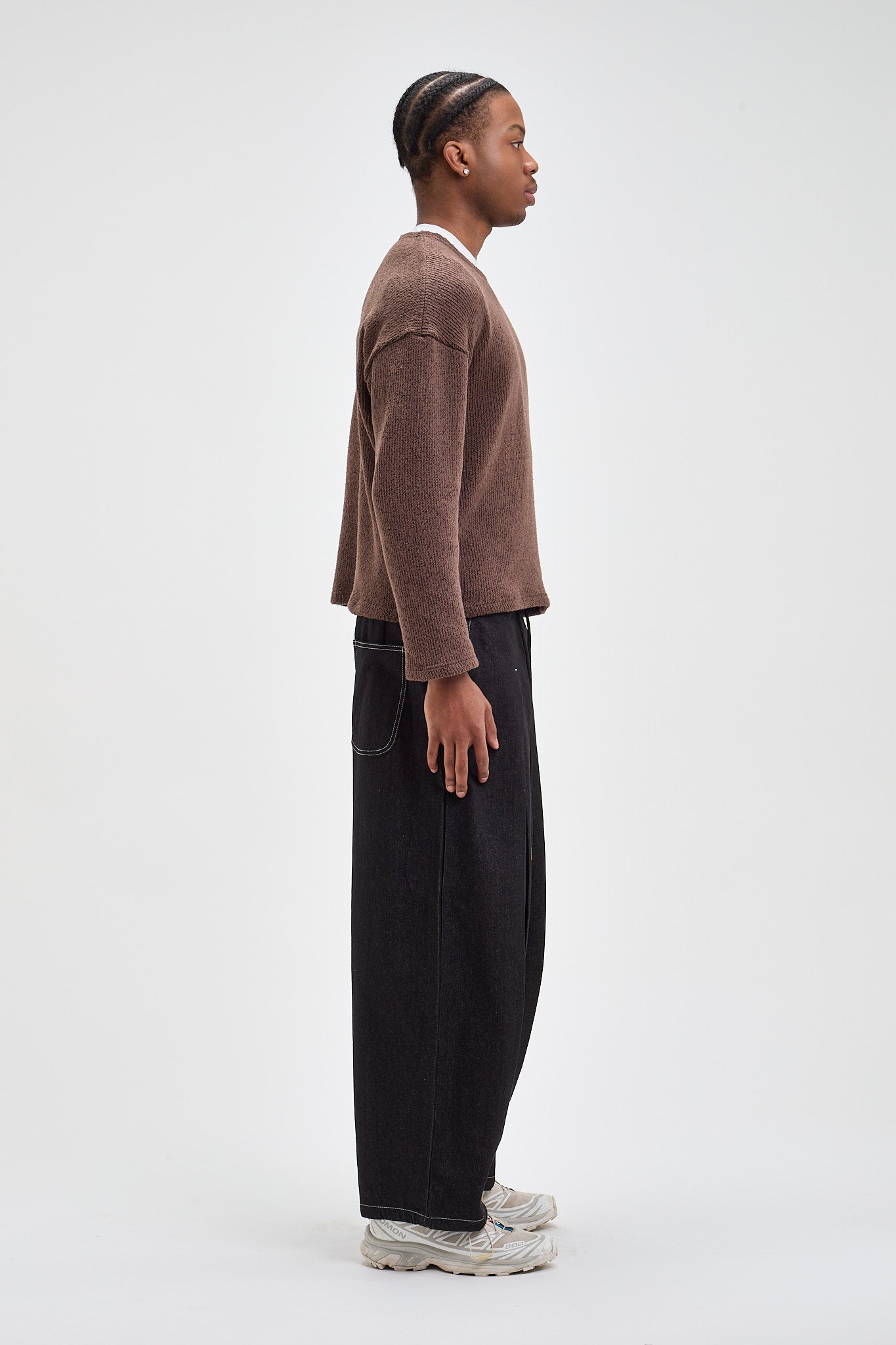 Dropped Shoulder Knit Sweater