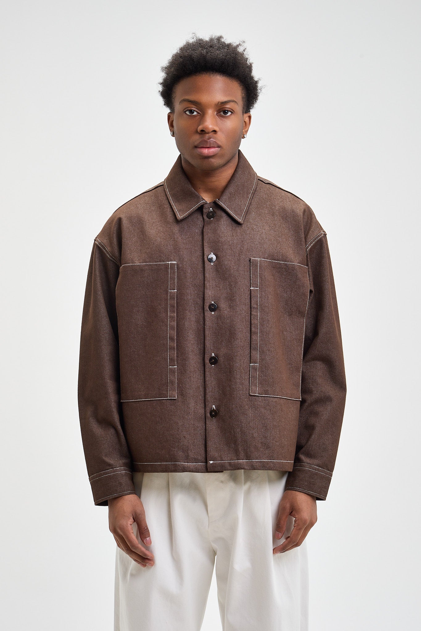 Veste en jean à poches latérales