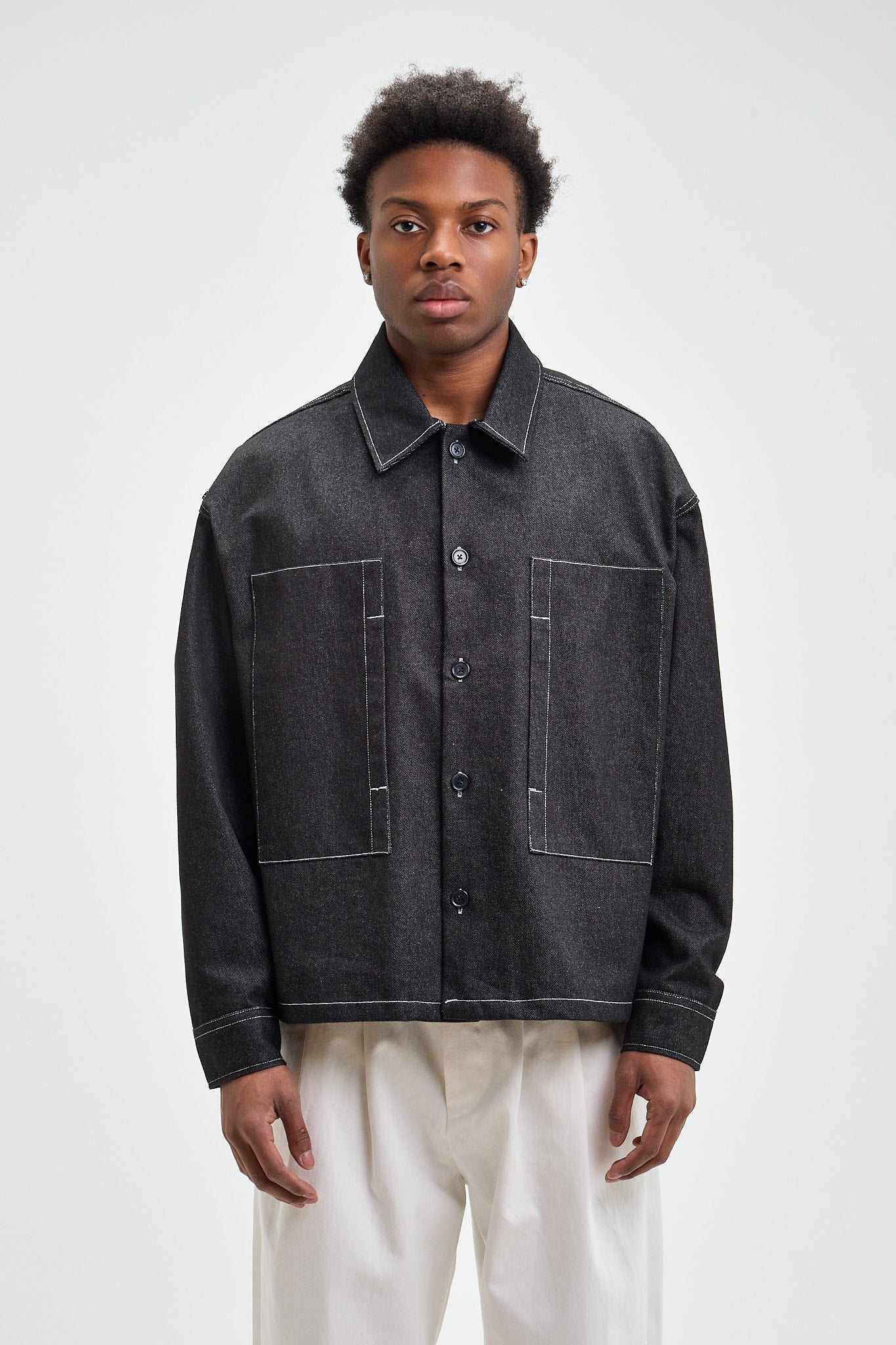 Veste en jean à poches latérales