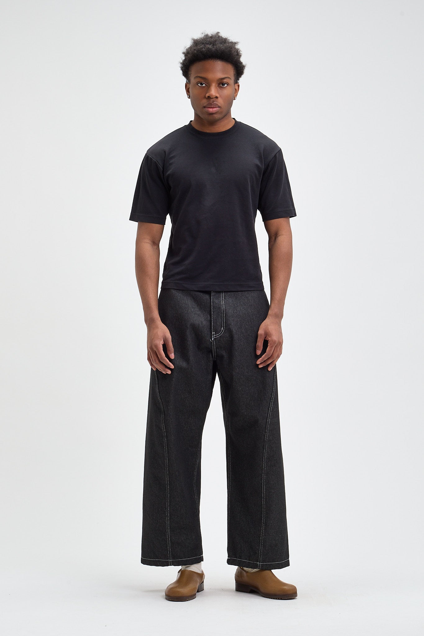 Curved Leg Denim Jeans