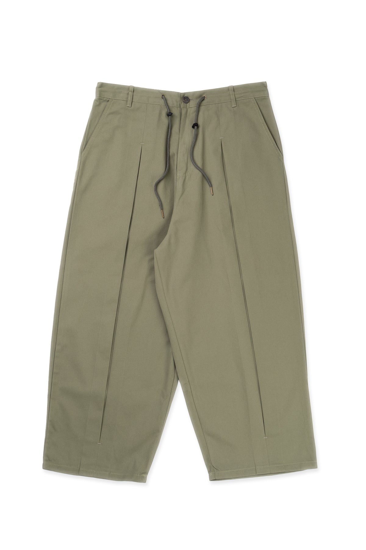 Box Pleat Cotton Trousers
