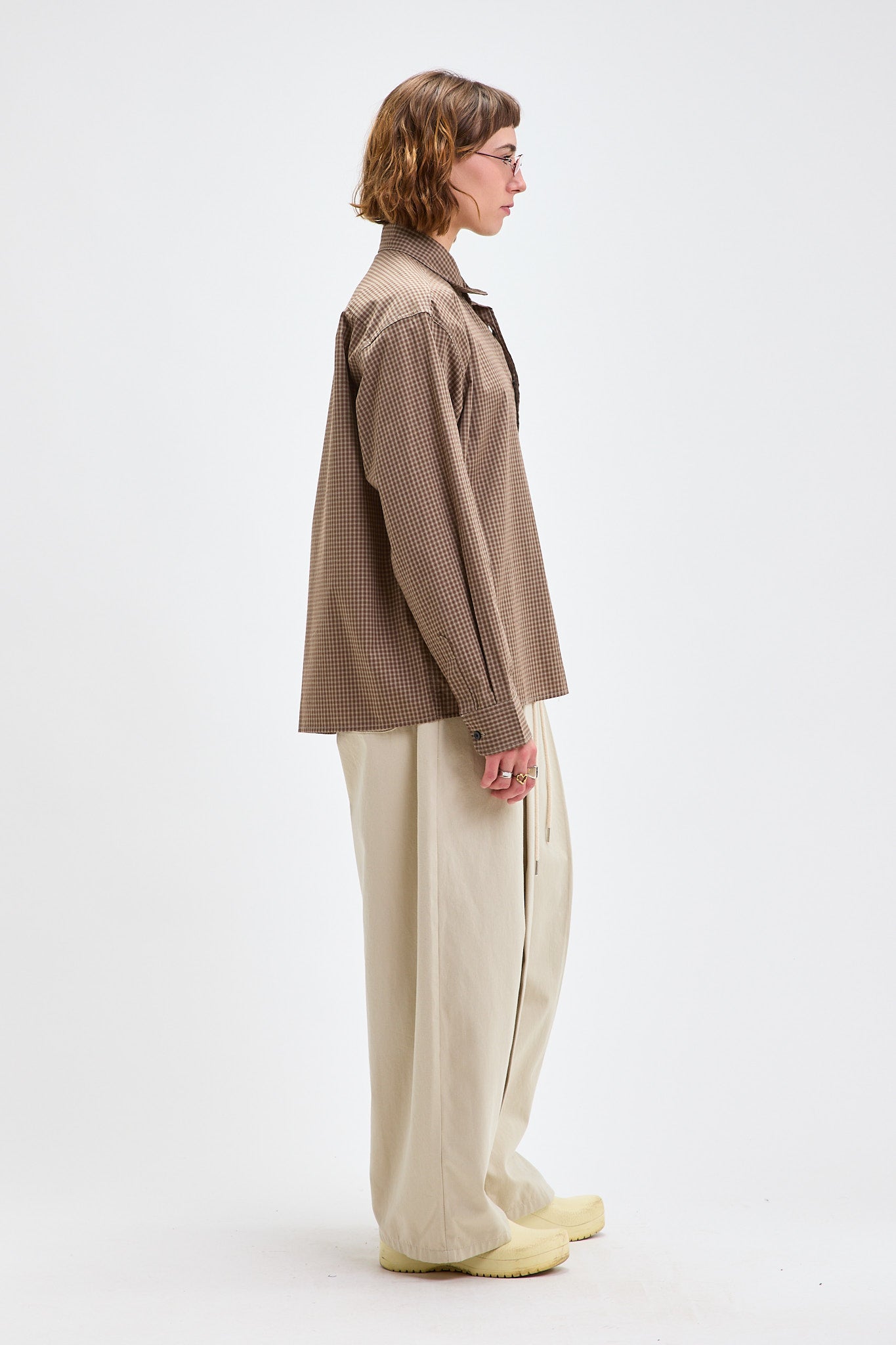 Chemise courte à carreaux