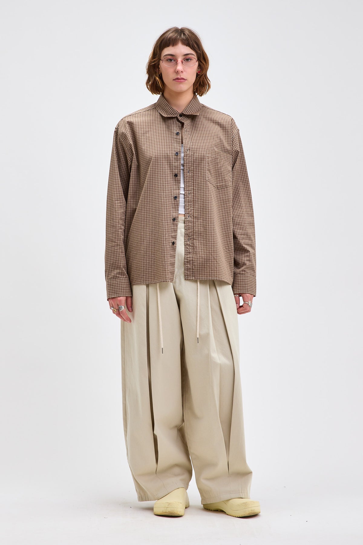 Chemise courte à carreaux