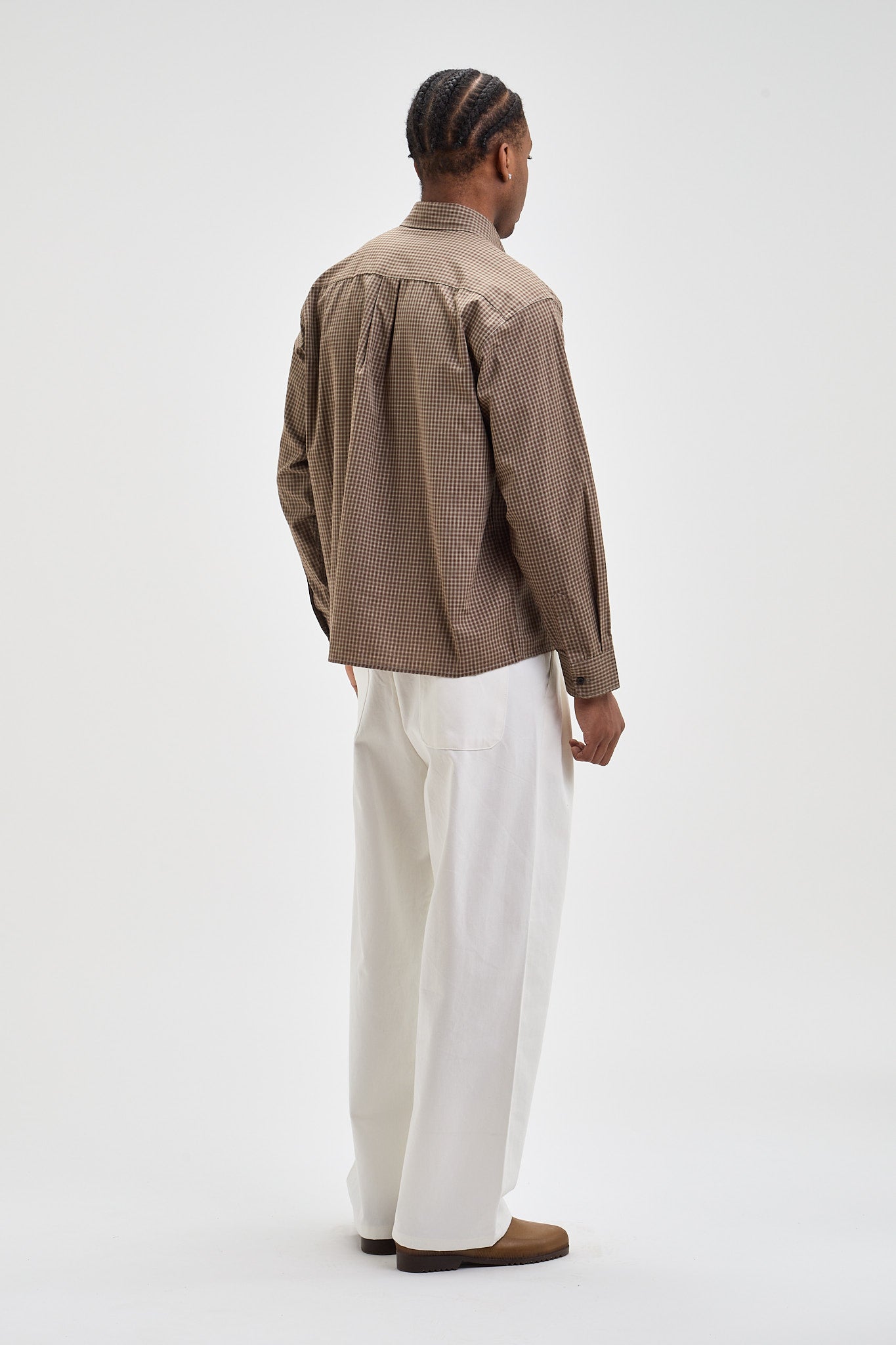 Chemise courte à carreaux