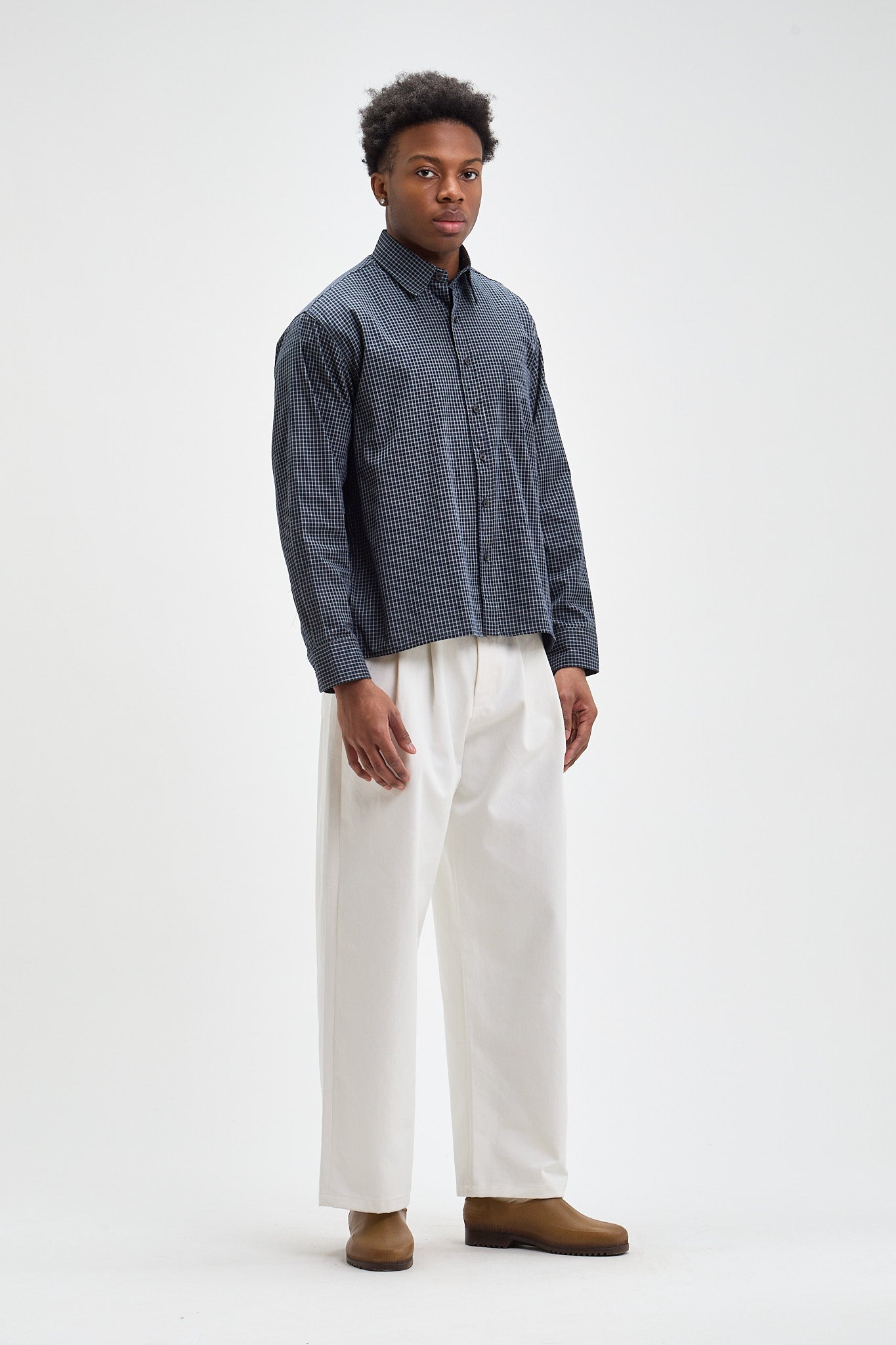Chemise courte à carreaux