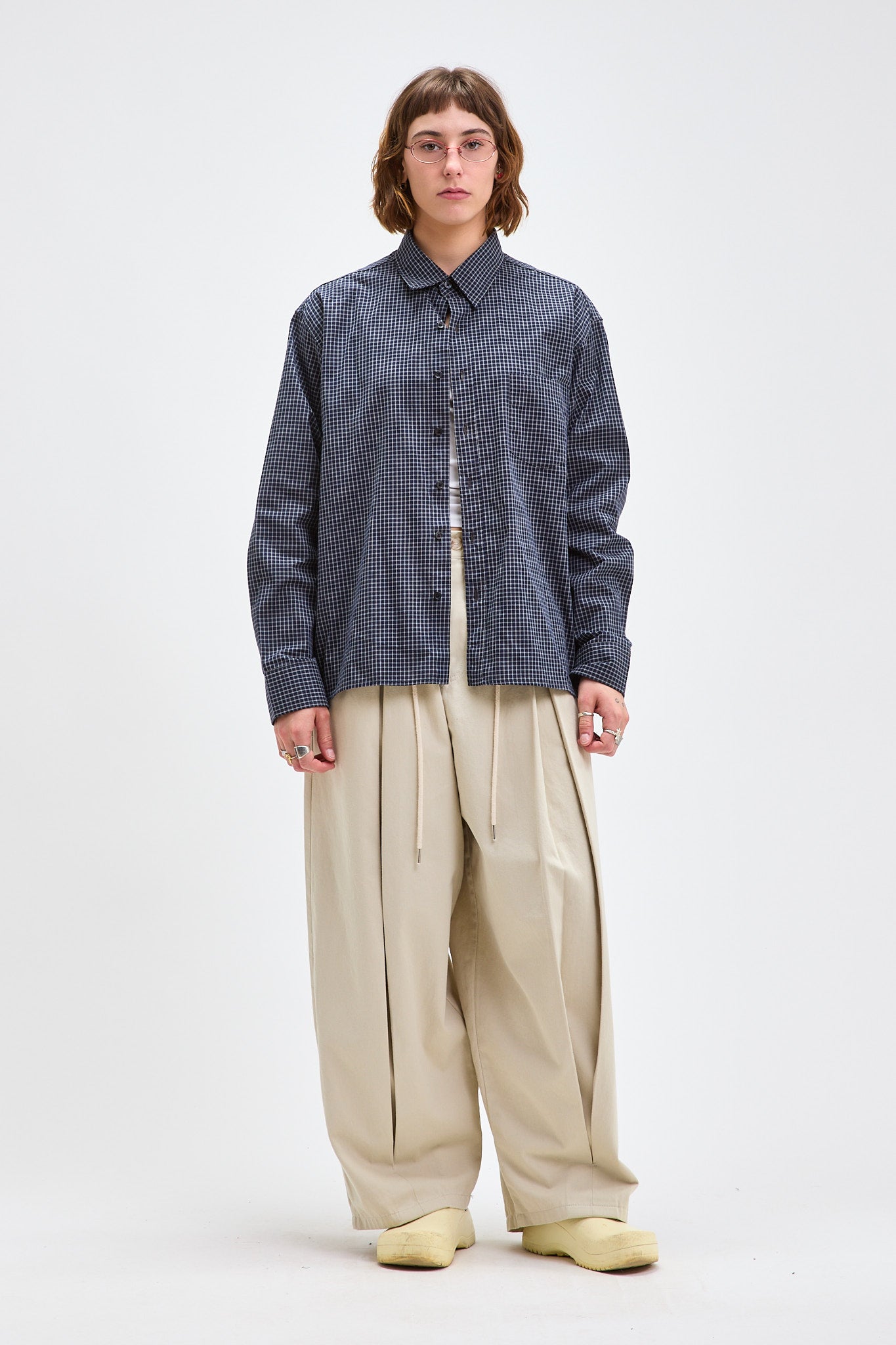 Chemise courte à carreaux