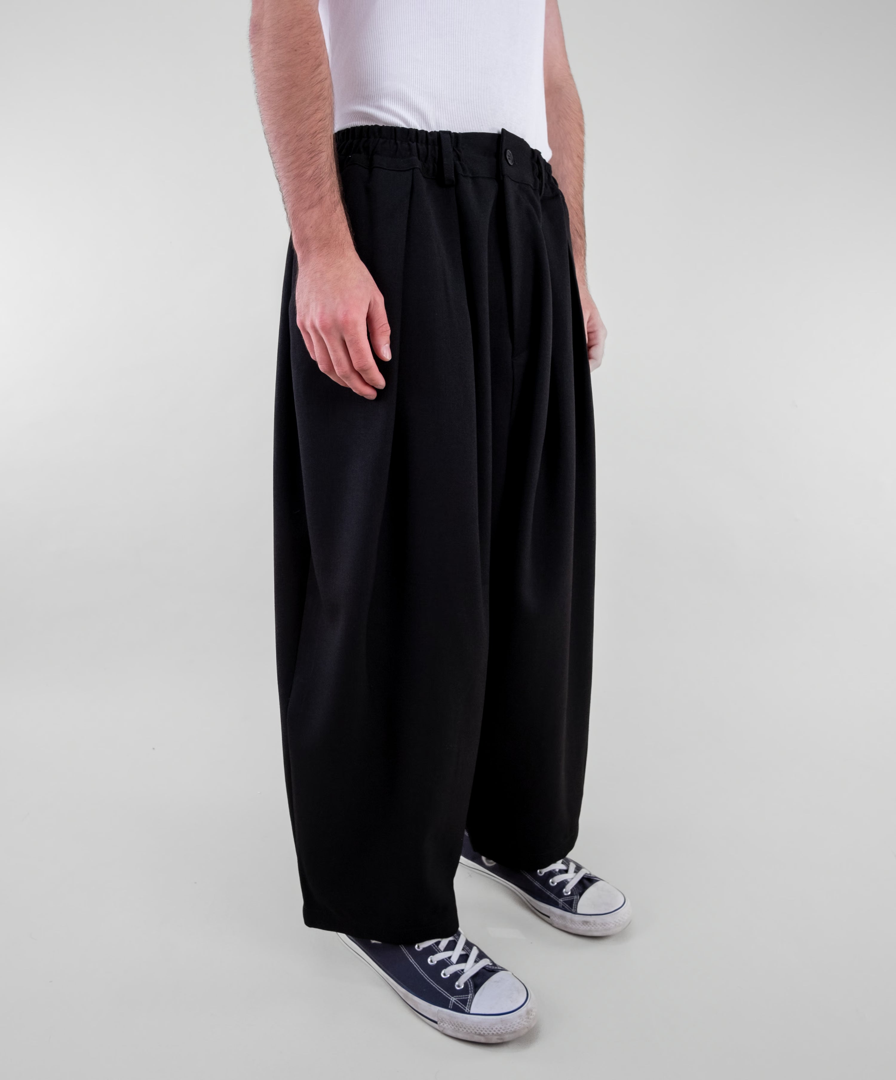 Double Pleat Wide Trousers