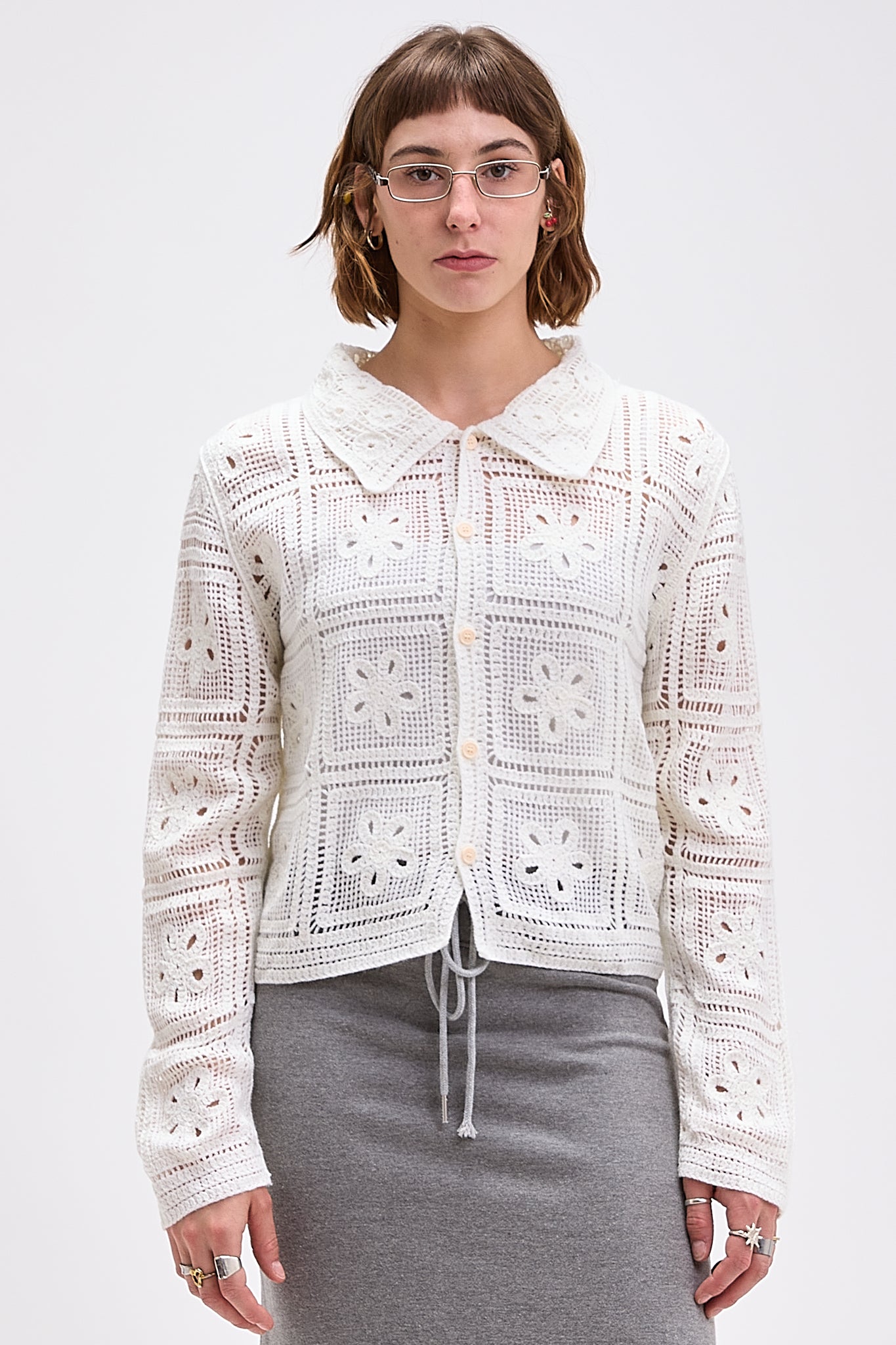 Chemise en crochet ajouré