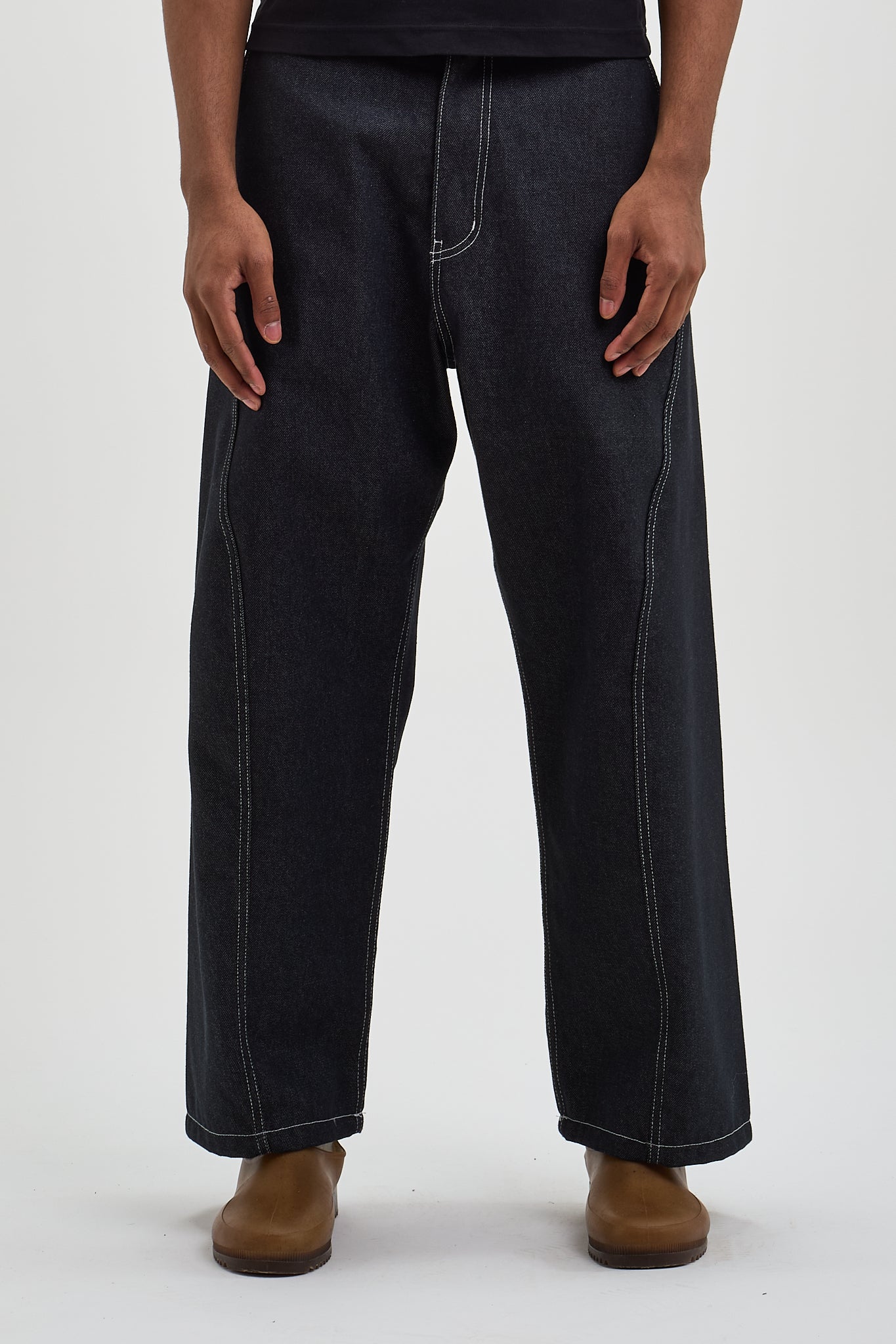 Curved Leg Denim Jeans