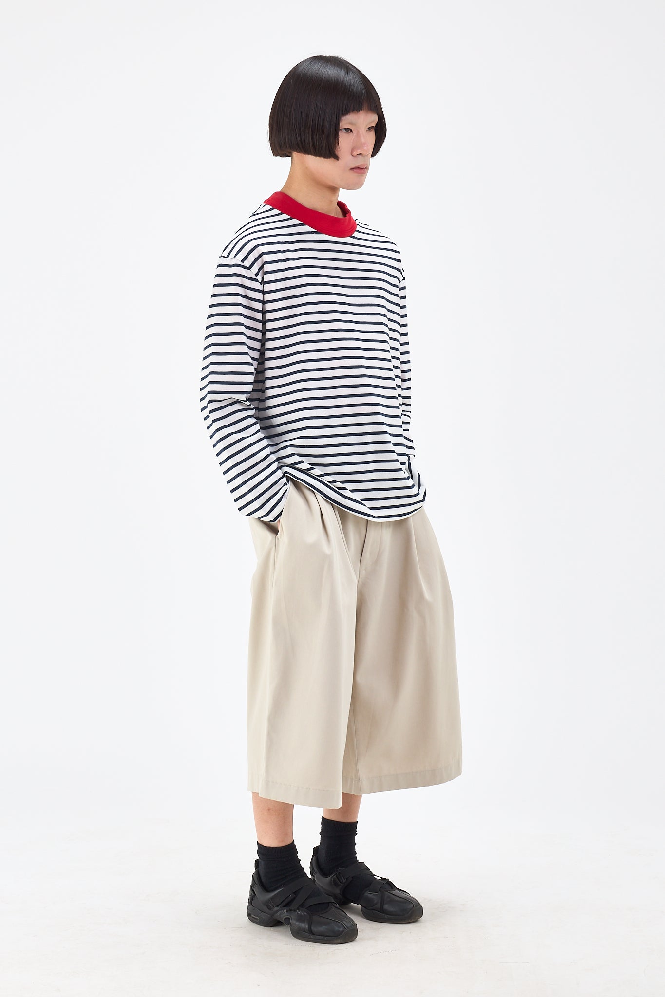 Double Pleated Shorts - Cream | Newkid Archive
