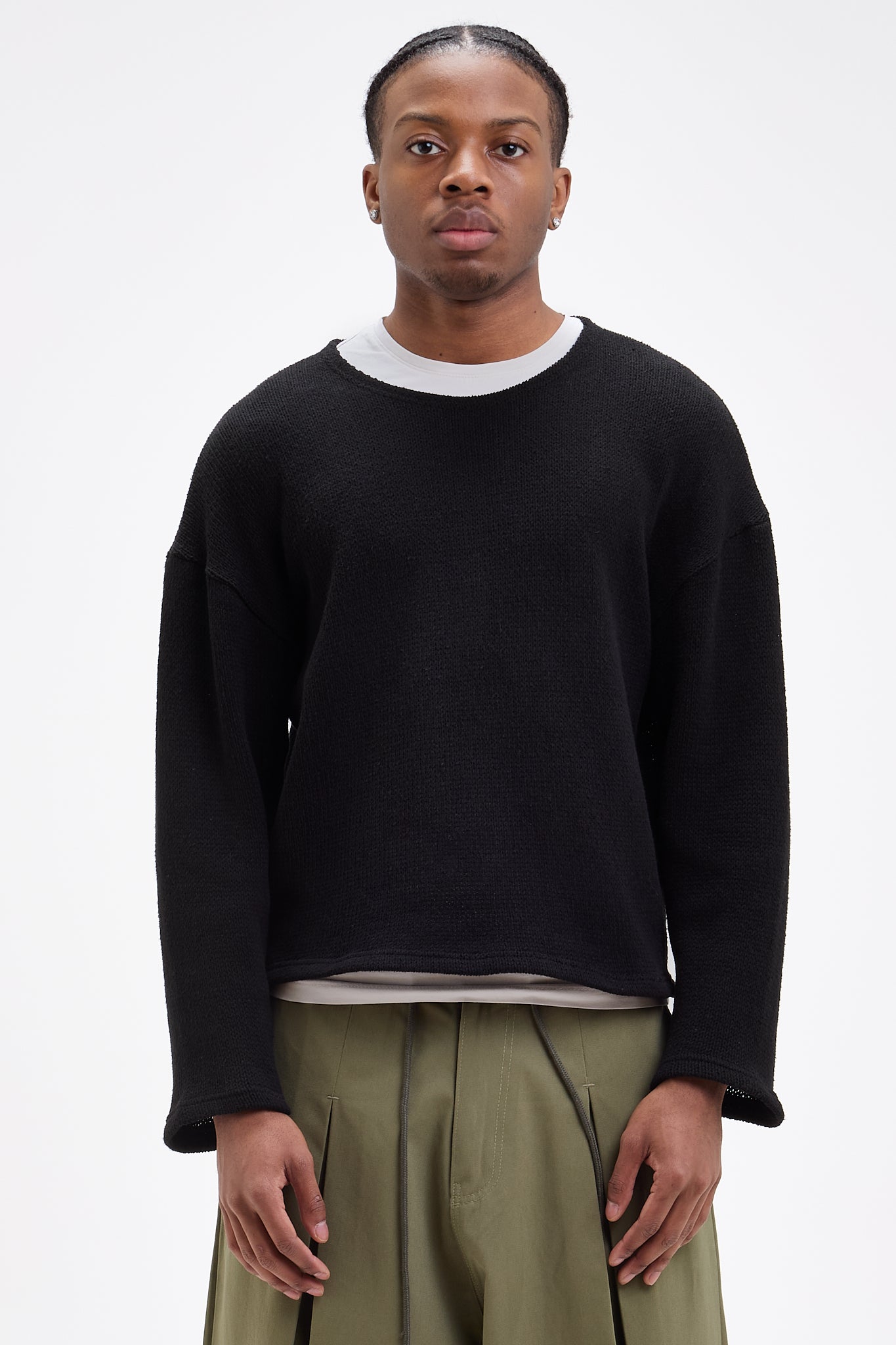Pull en maille à épaules tombantes