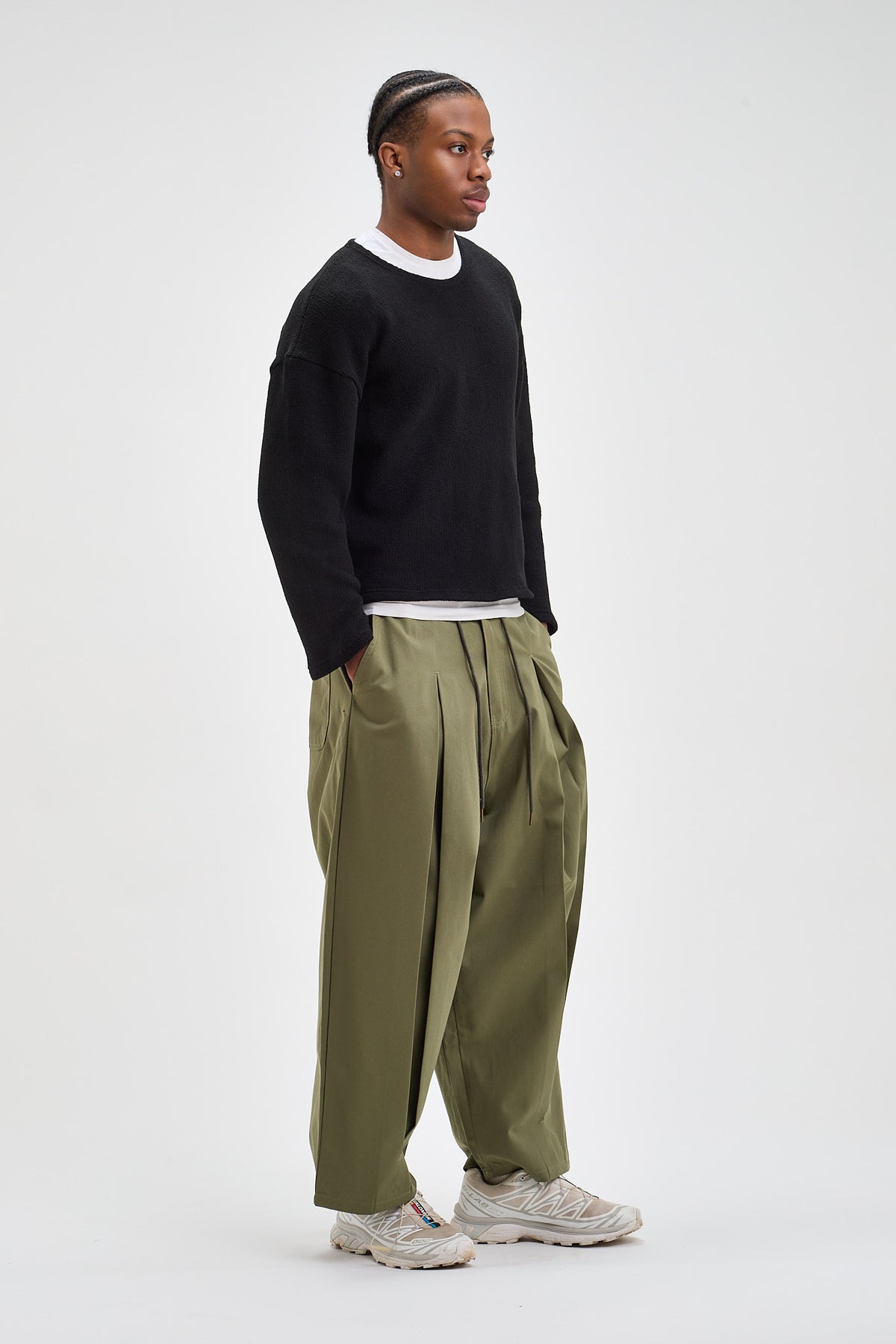 Pull en maille à épaules tombantes