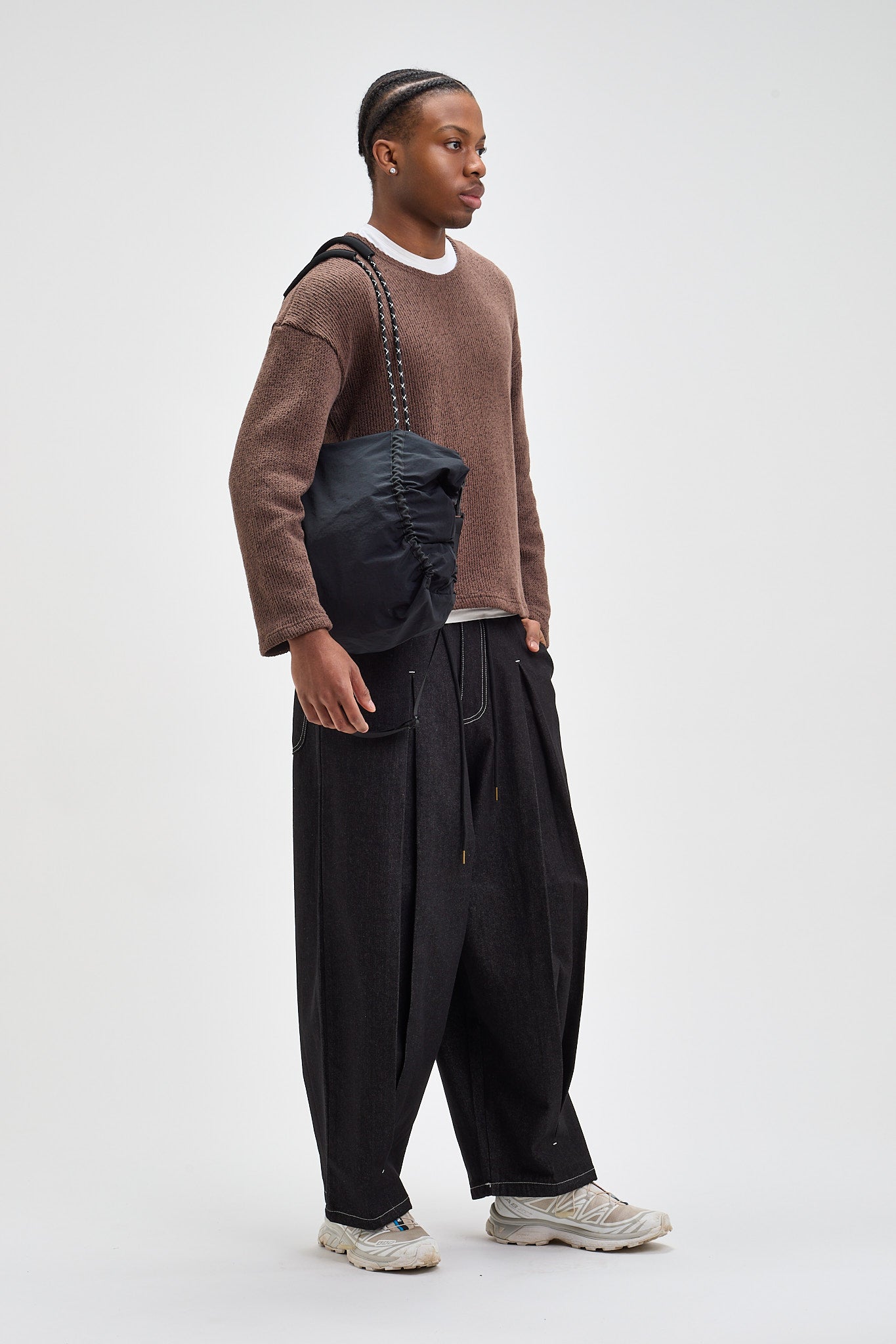 Dropped Shoulder Knit Sweater