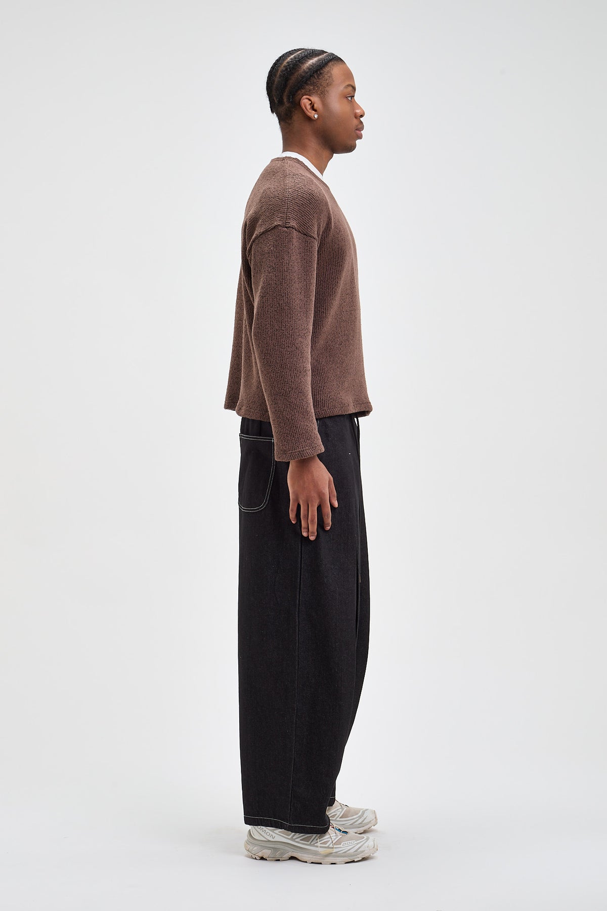 Dropped Shoulder Knit Sweater