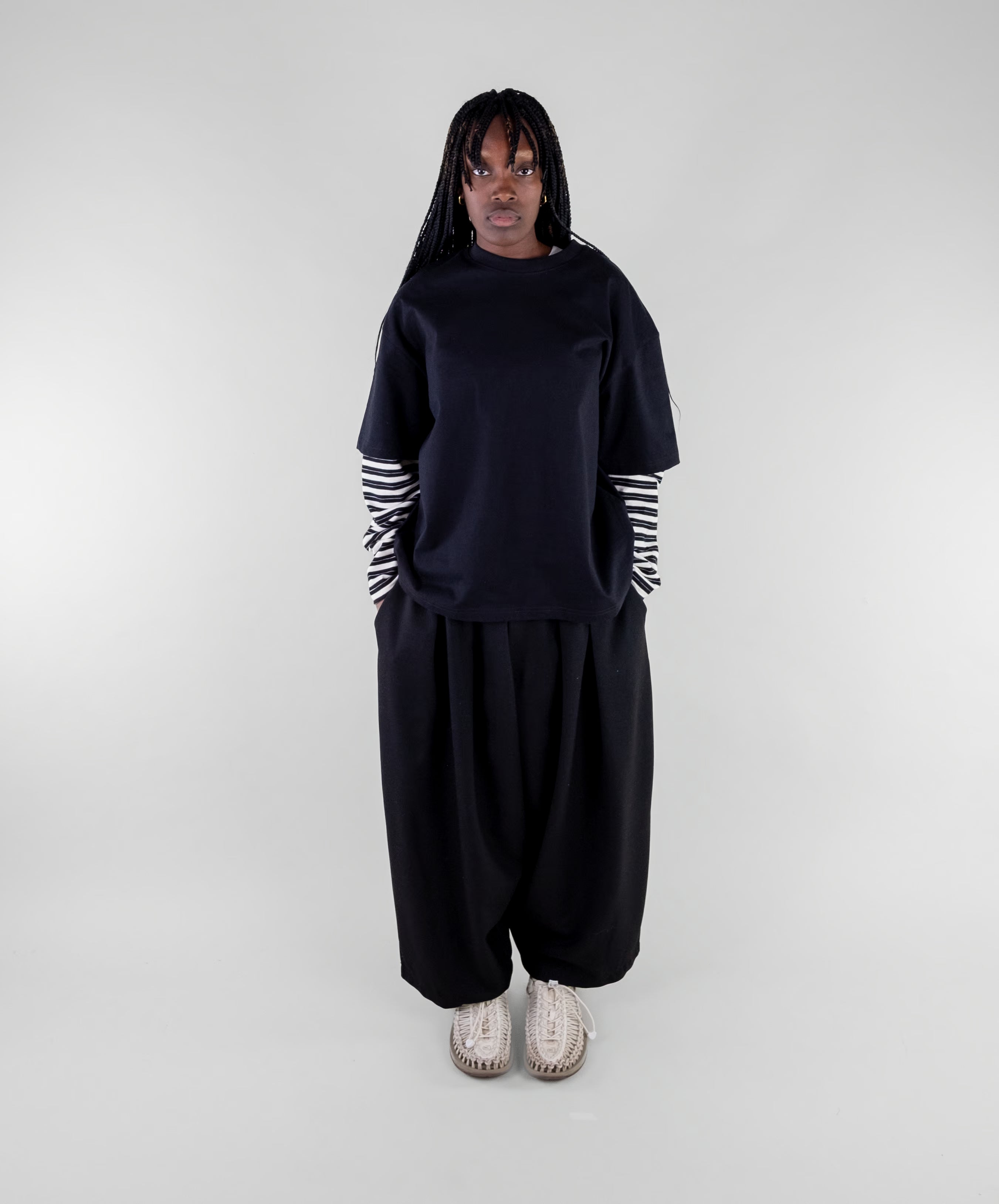 Double Pleat Wide Trousers