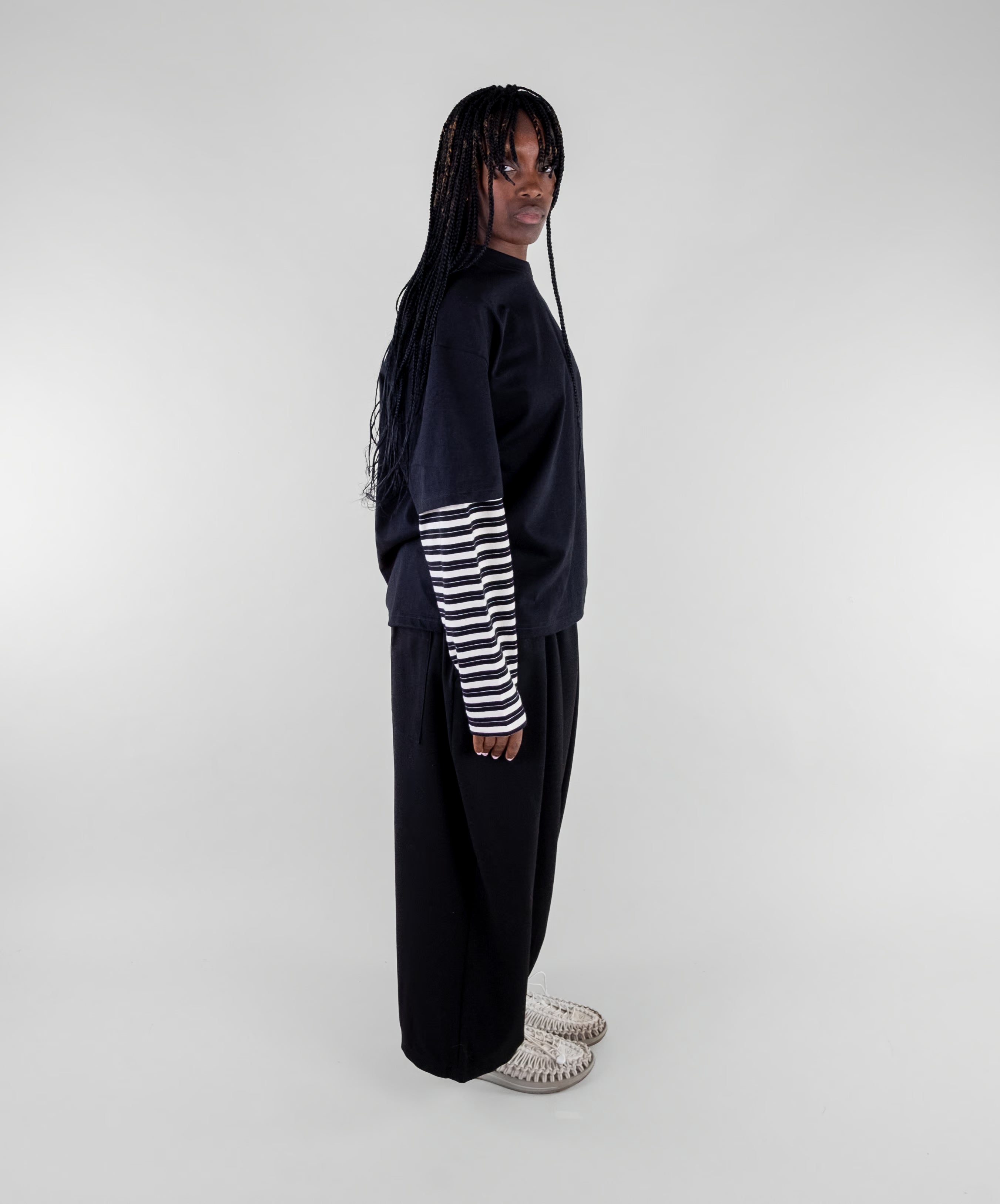 Double Pleat Wide Trousers