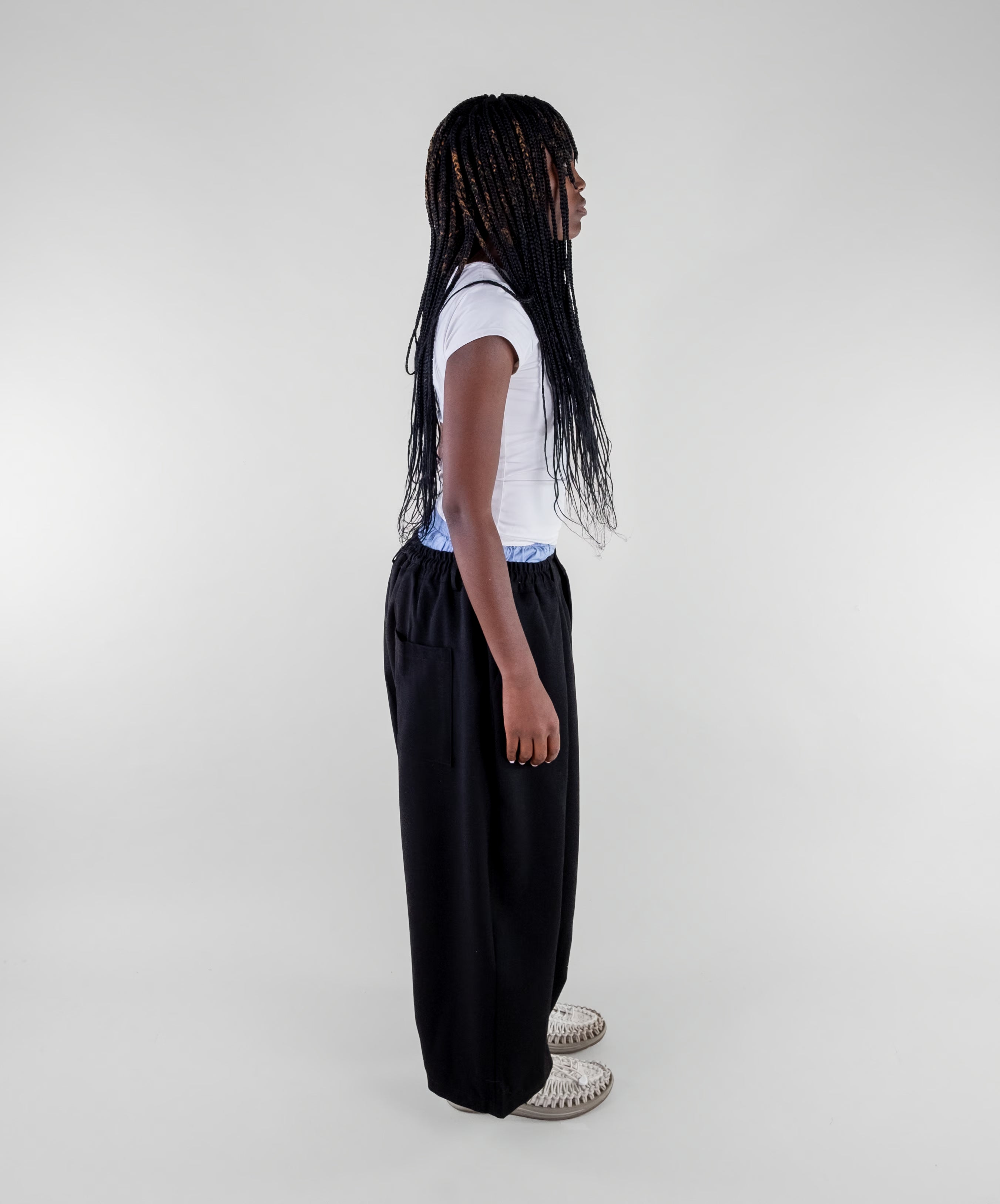 Double Pleat Wide Trousers
