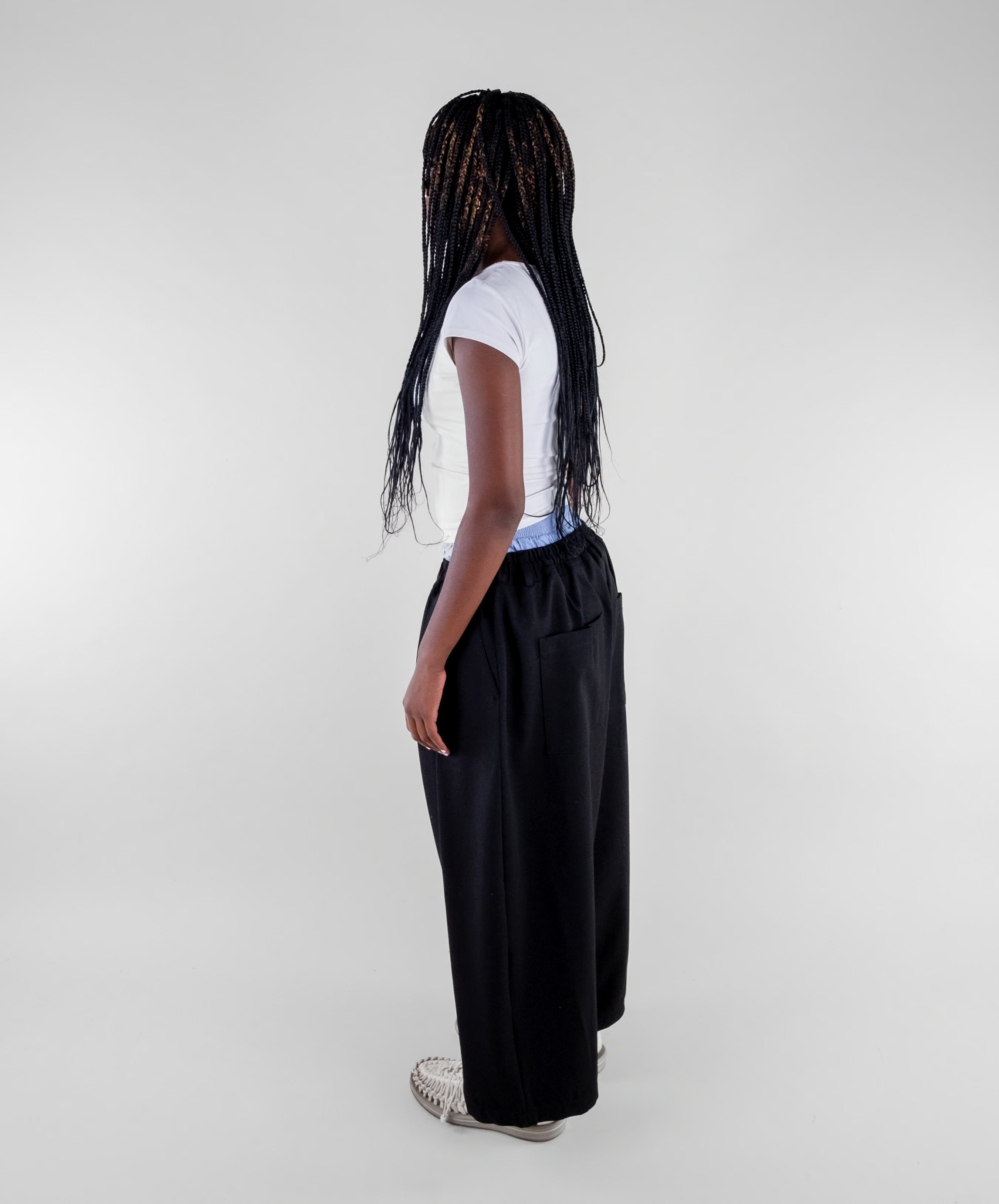 Double Pleat Wide Trousers