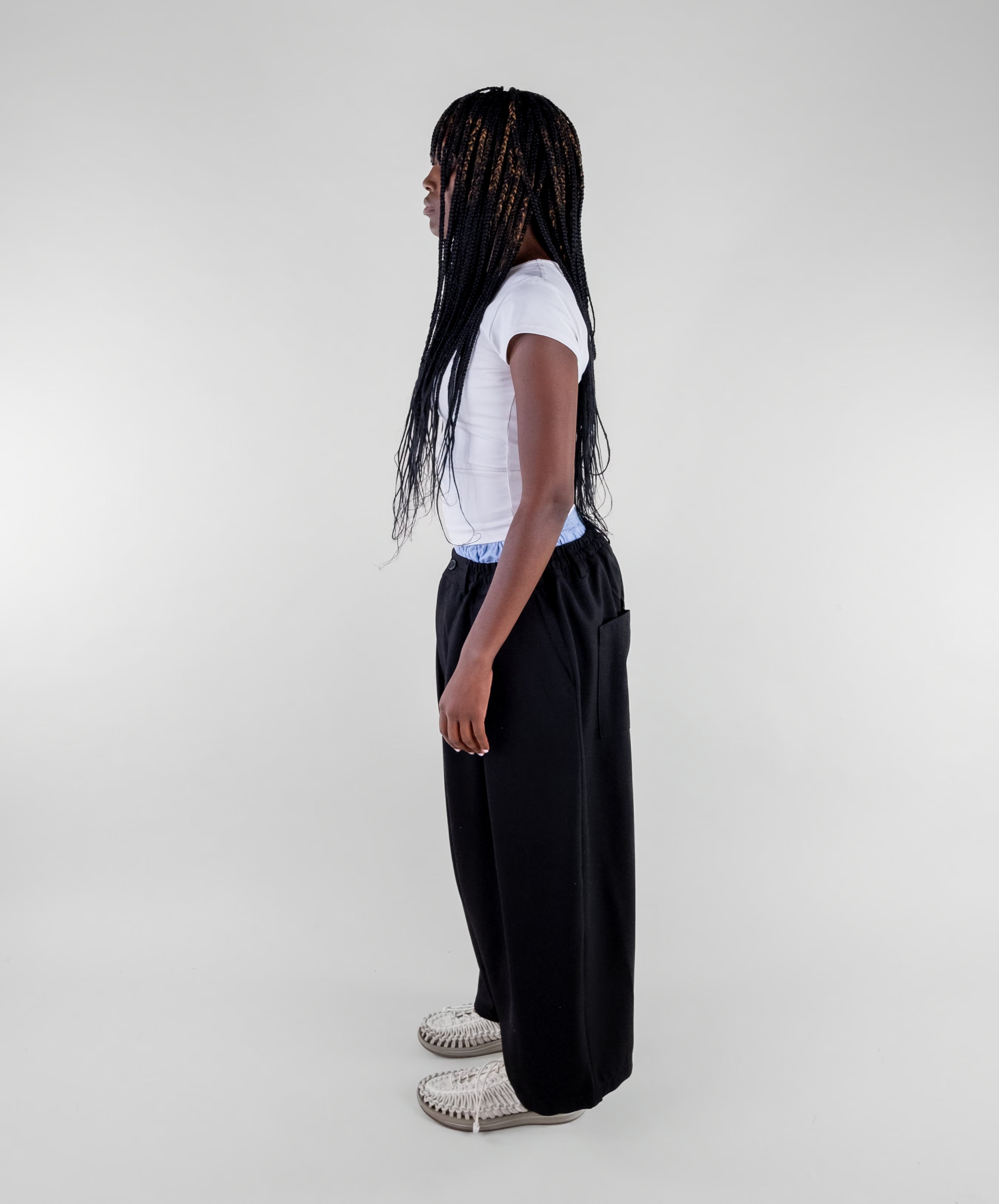 Double Pleat Wide Trousers
