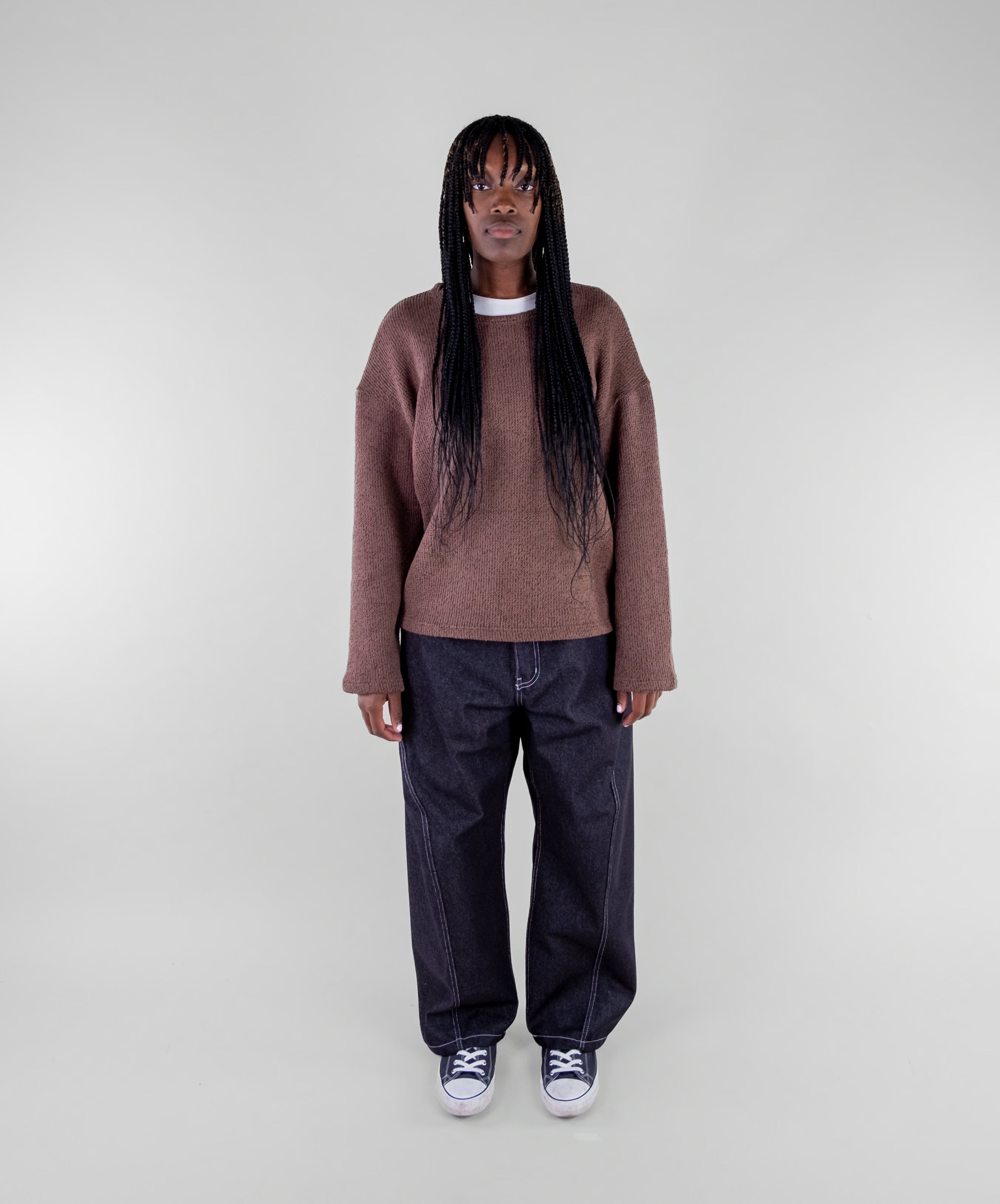 Dropped Shoulder Knit Sweater