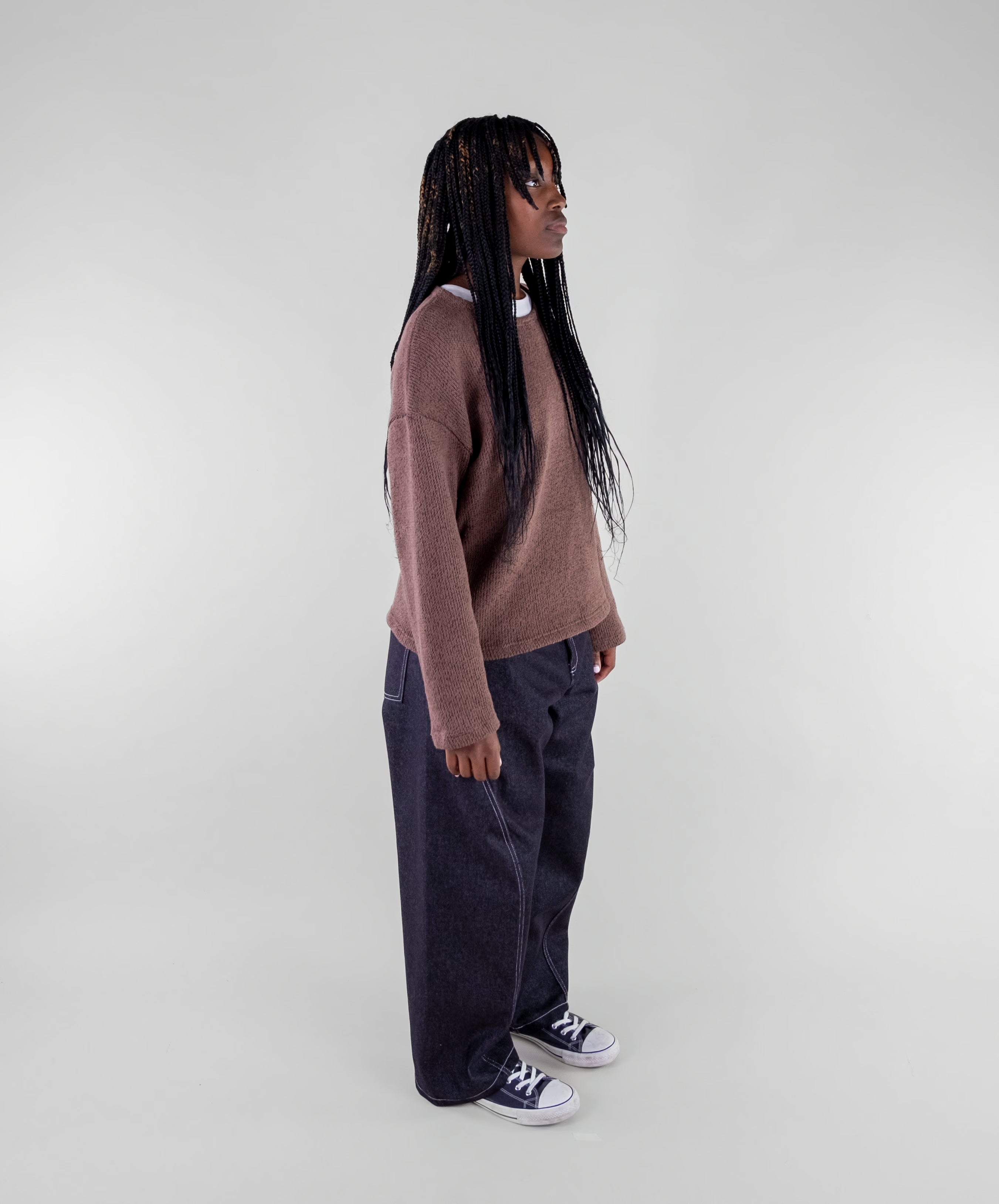 Dropped Shoulder Knit Sweater