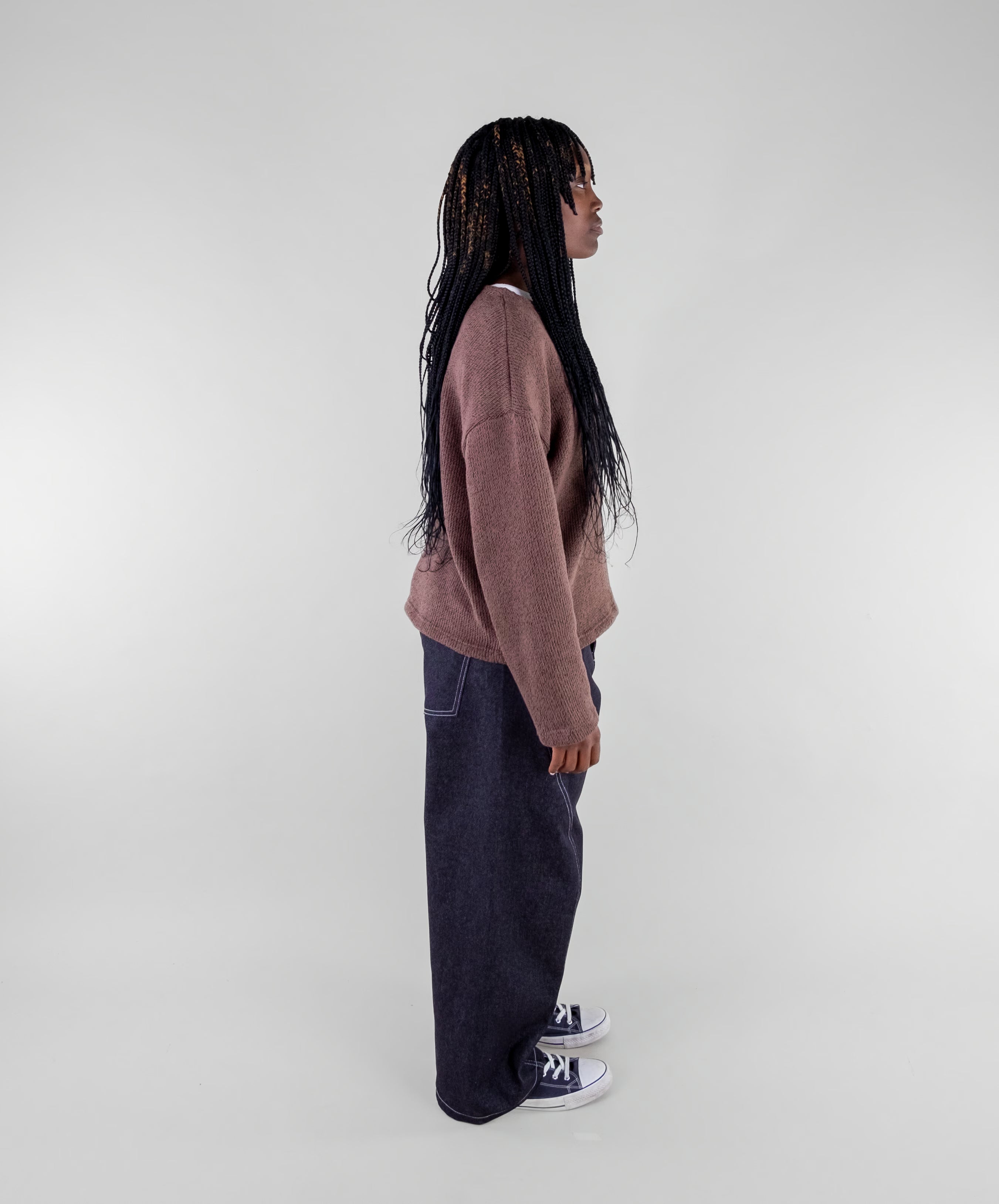 Dropped Shoulder Knit Sweater