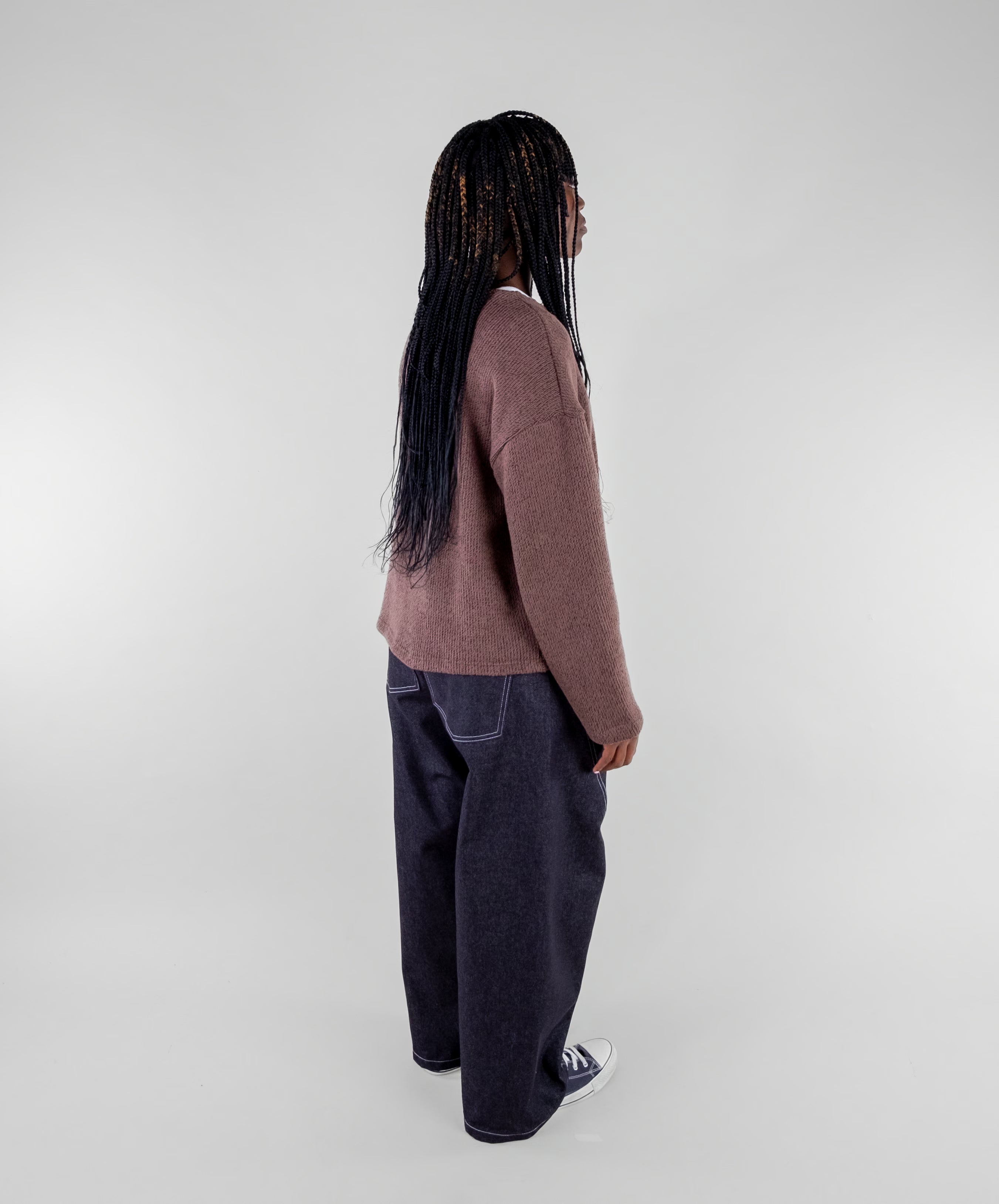 Dropped Shoulder Knit Sweater