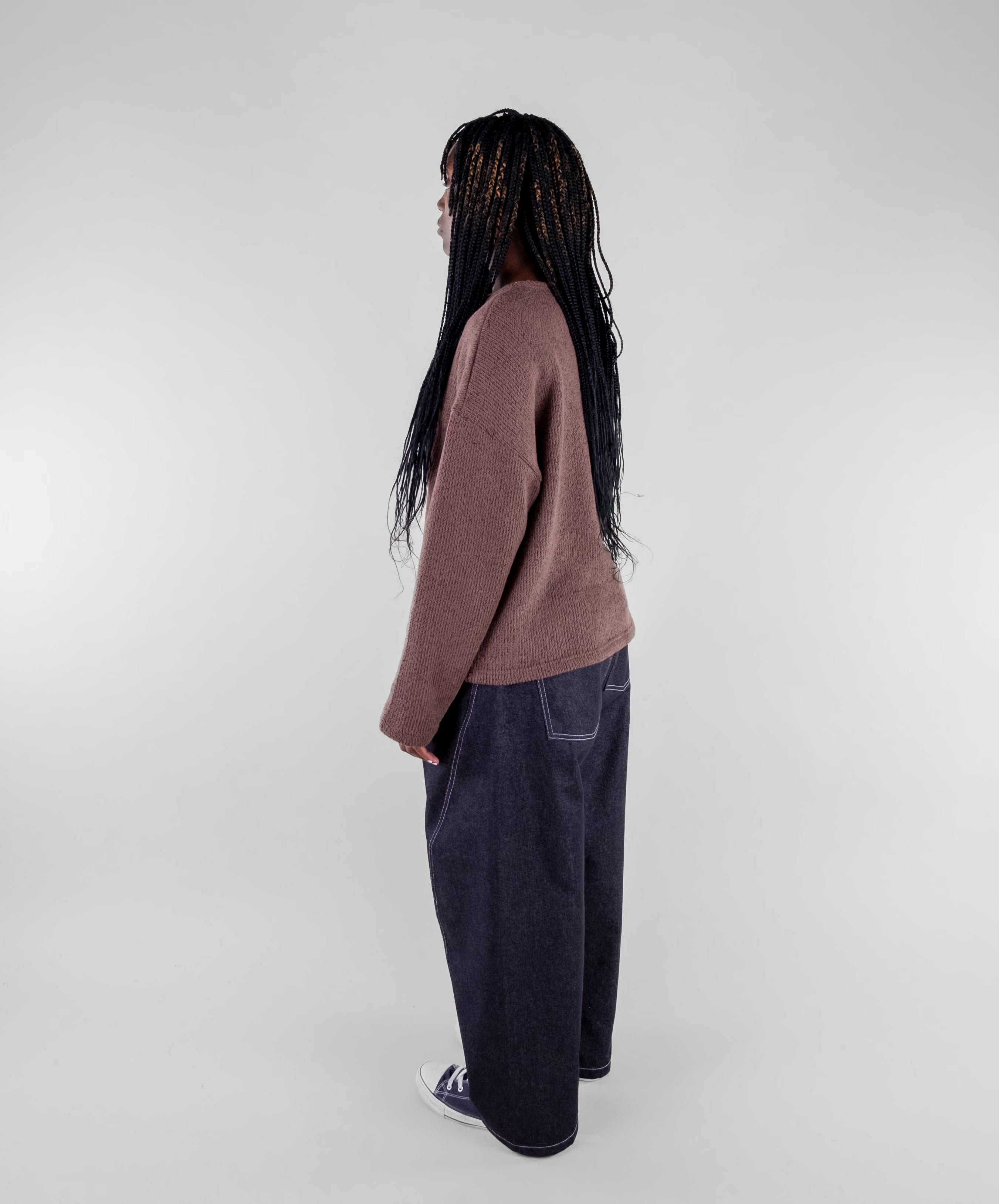 Dropped Shoulder Knit Sweater