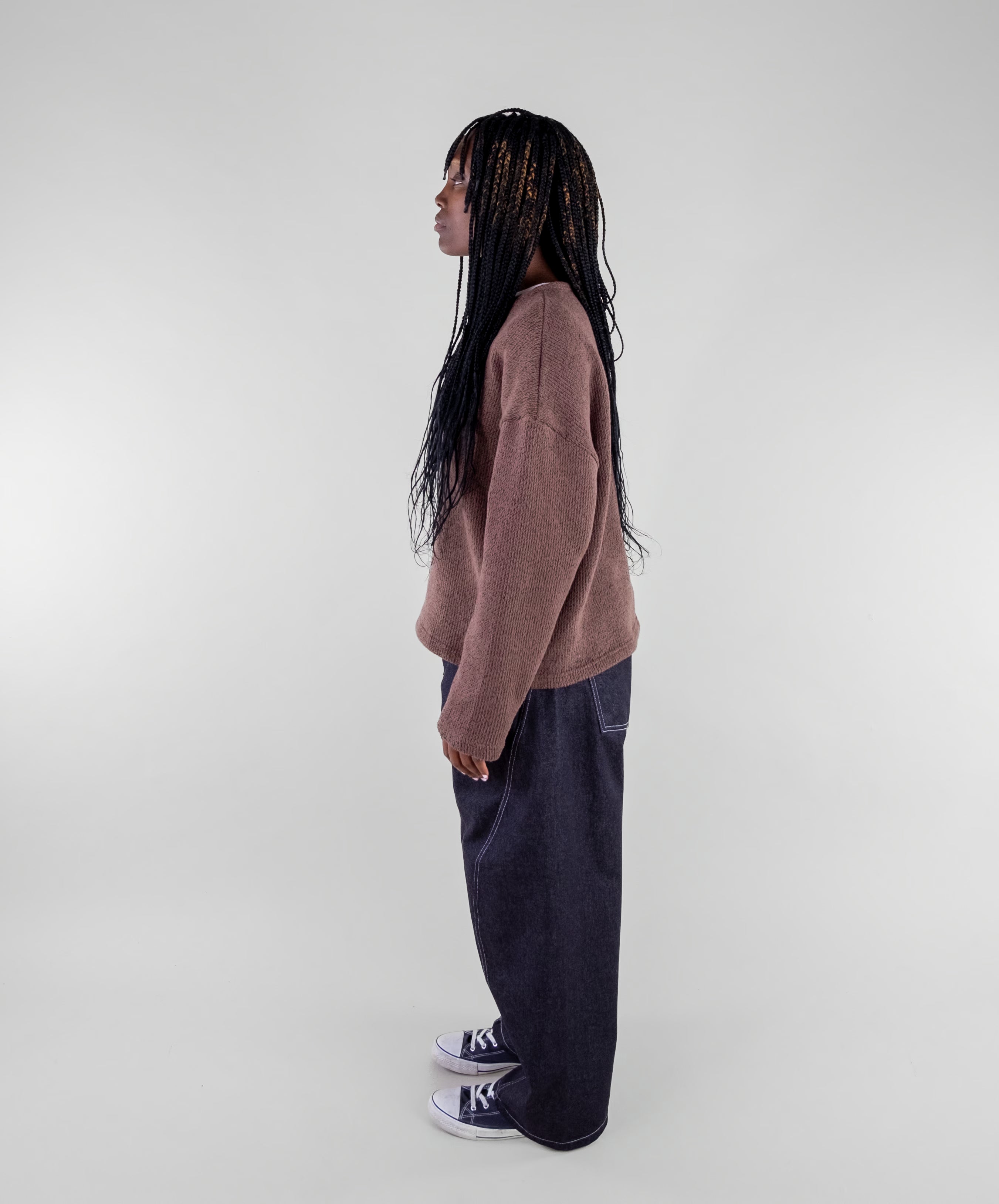 Dropped Shoulder Knit Sweater