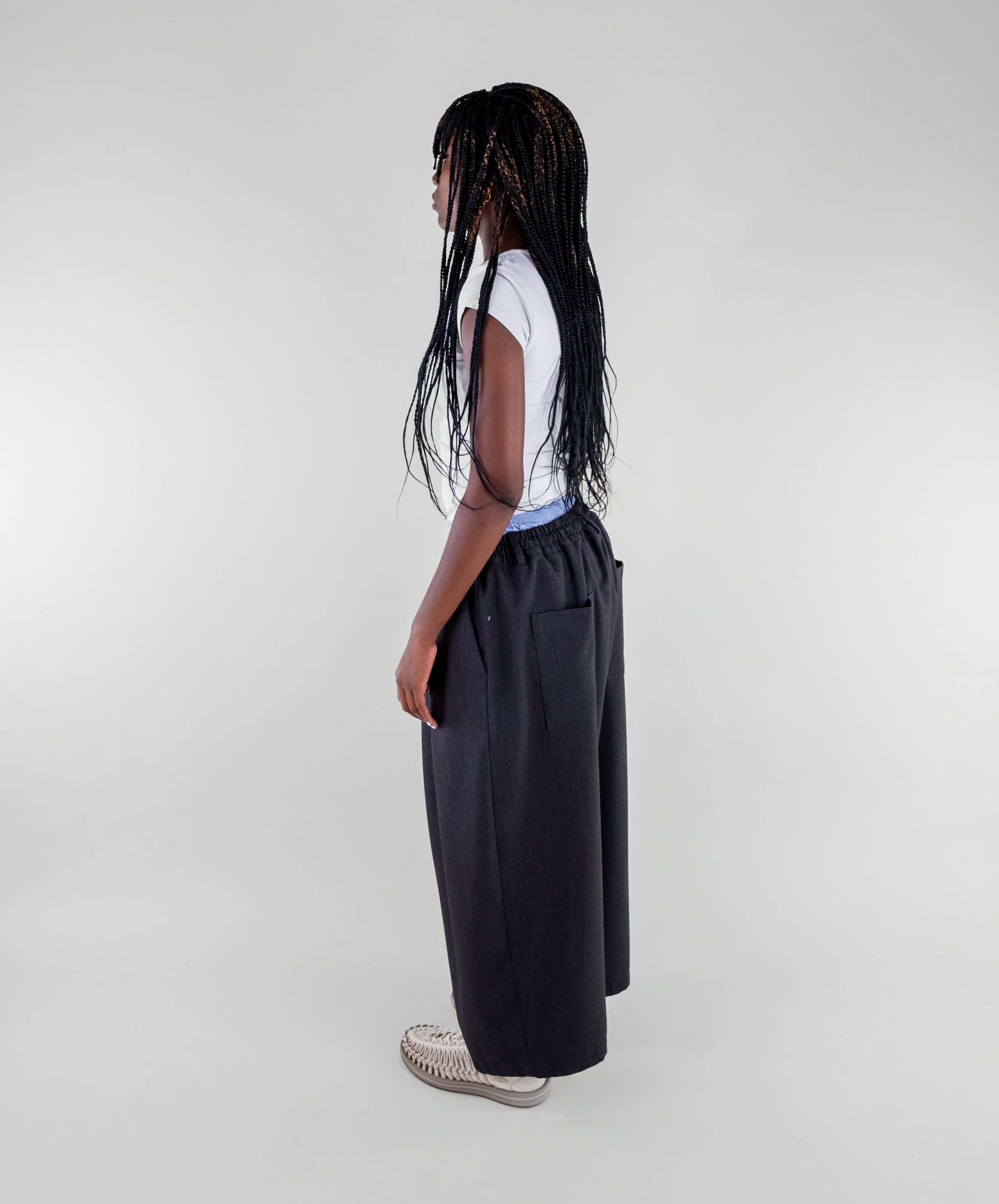 Double Pleat Wide Trousers