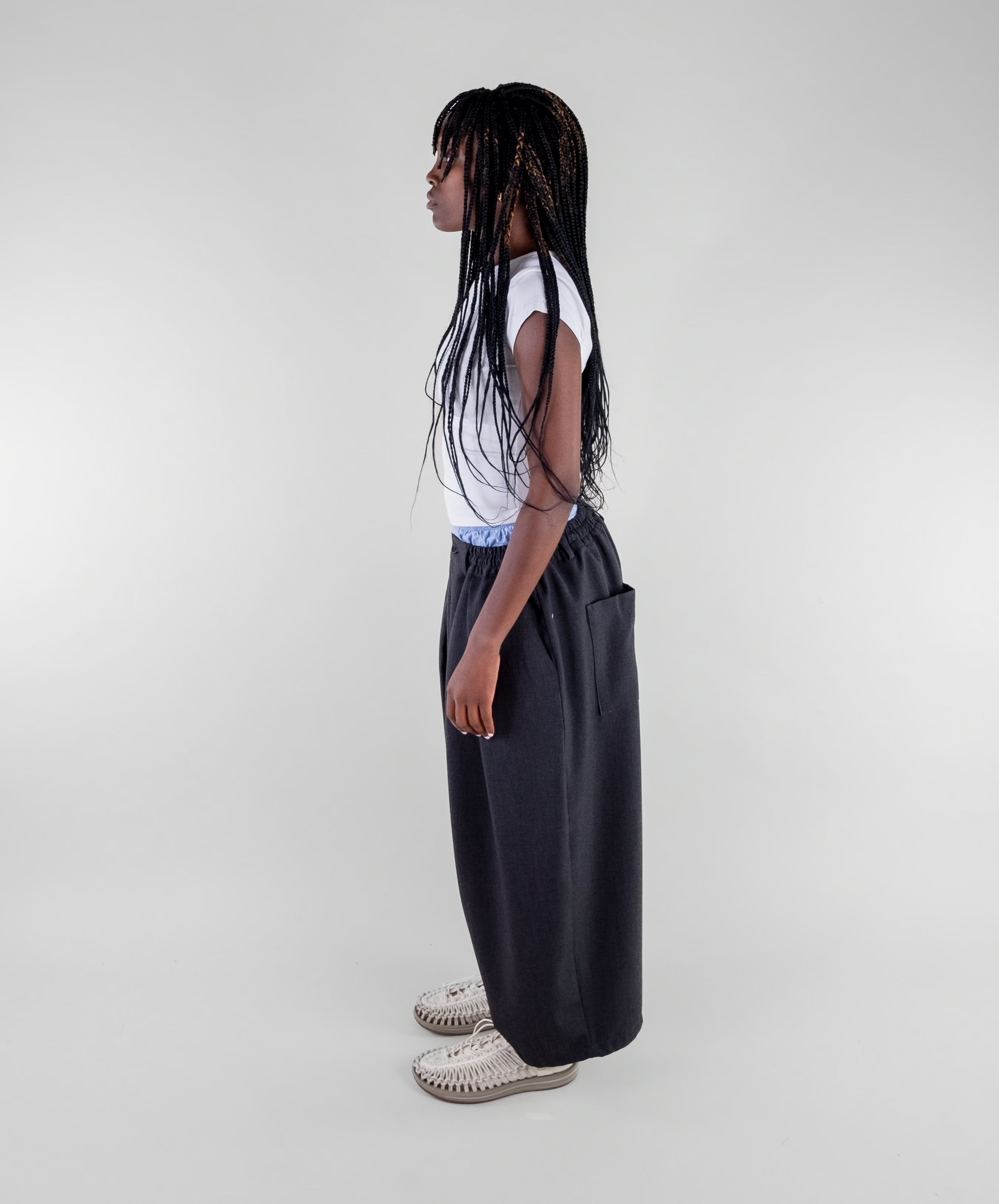 Double Pleat Wide Trousers