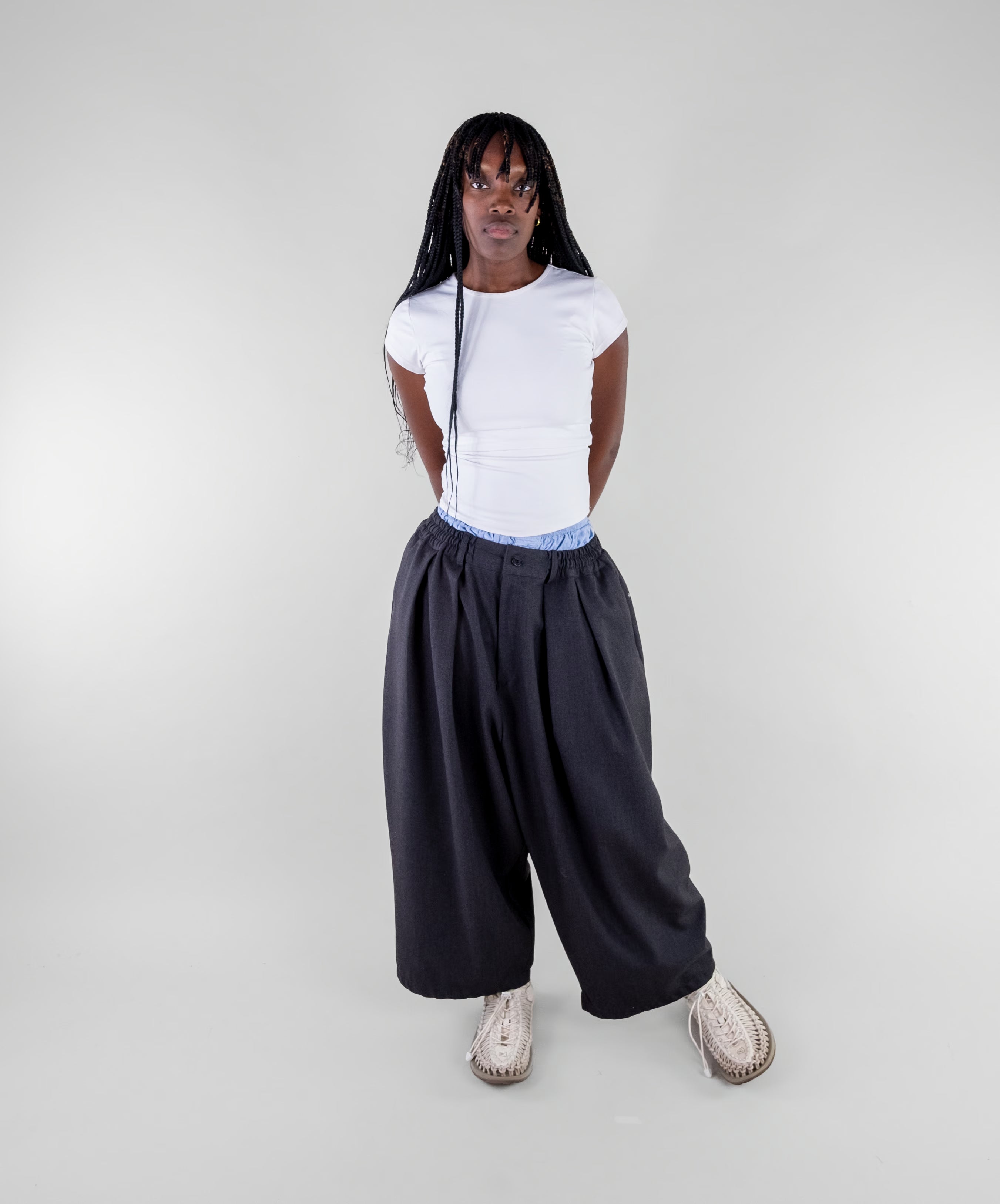 Double Pleat Wide Trousers
