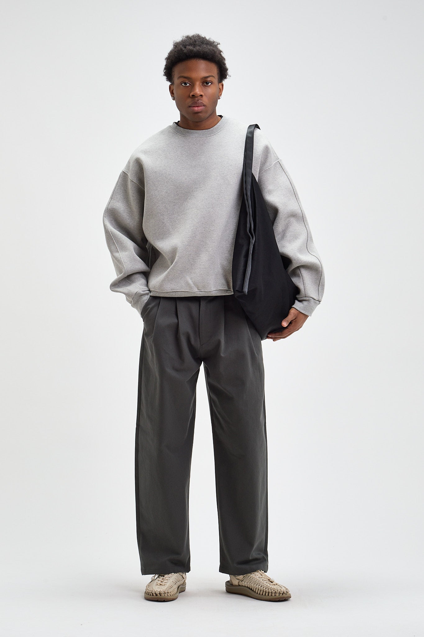 Pleated Cotton Trousers
