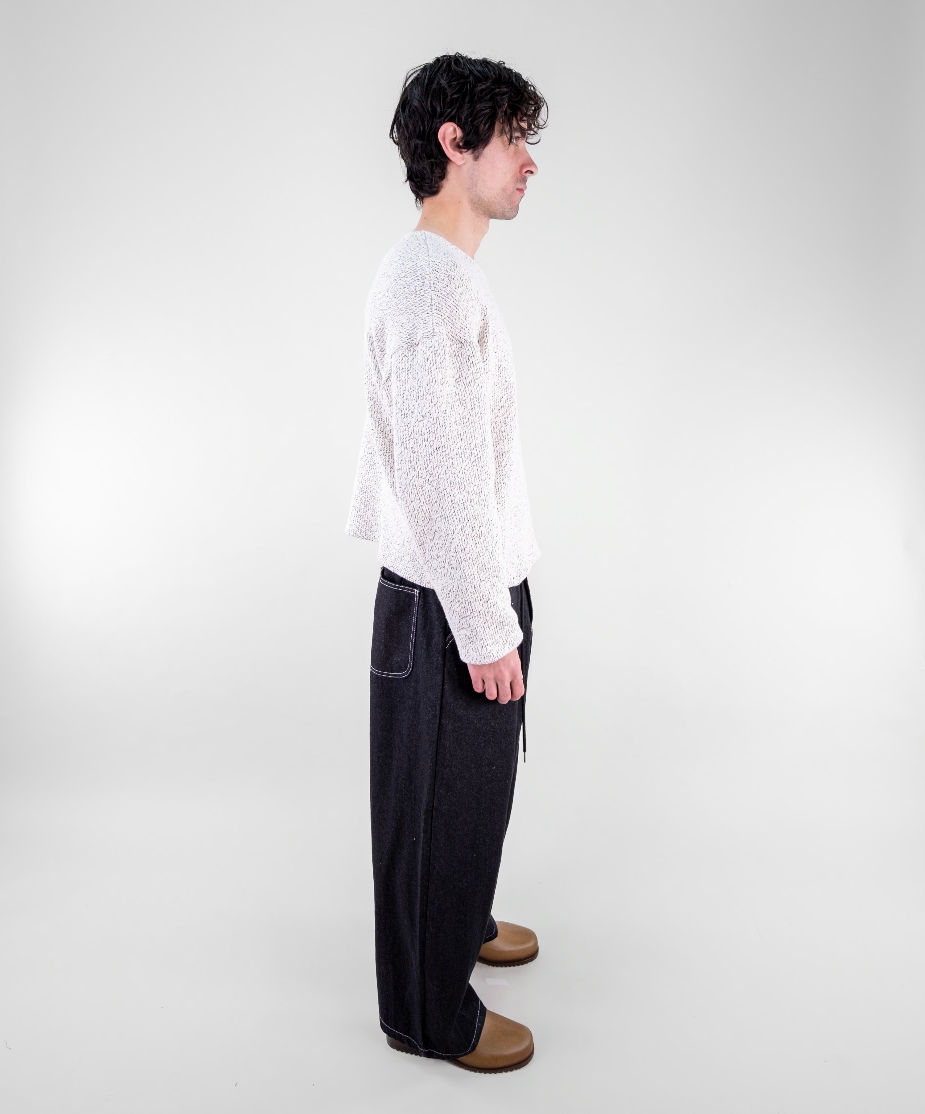 Denim Box Pleat Jeans