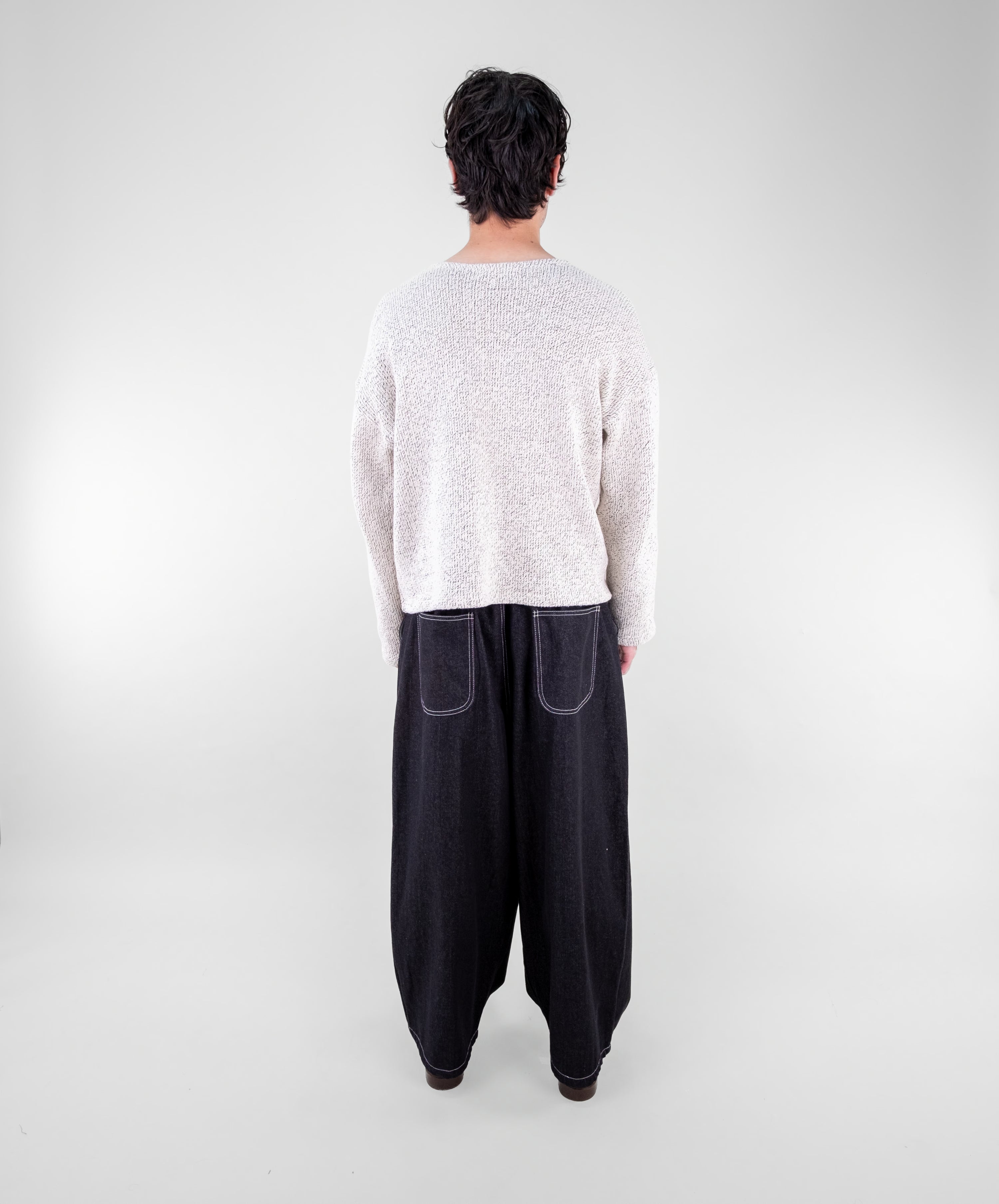 Denim Box Pleat Jeans