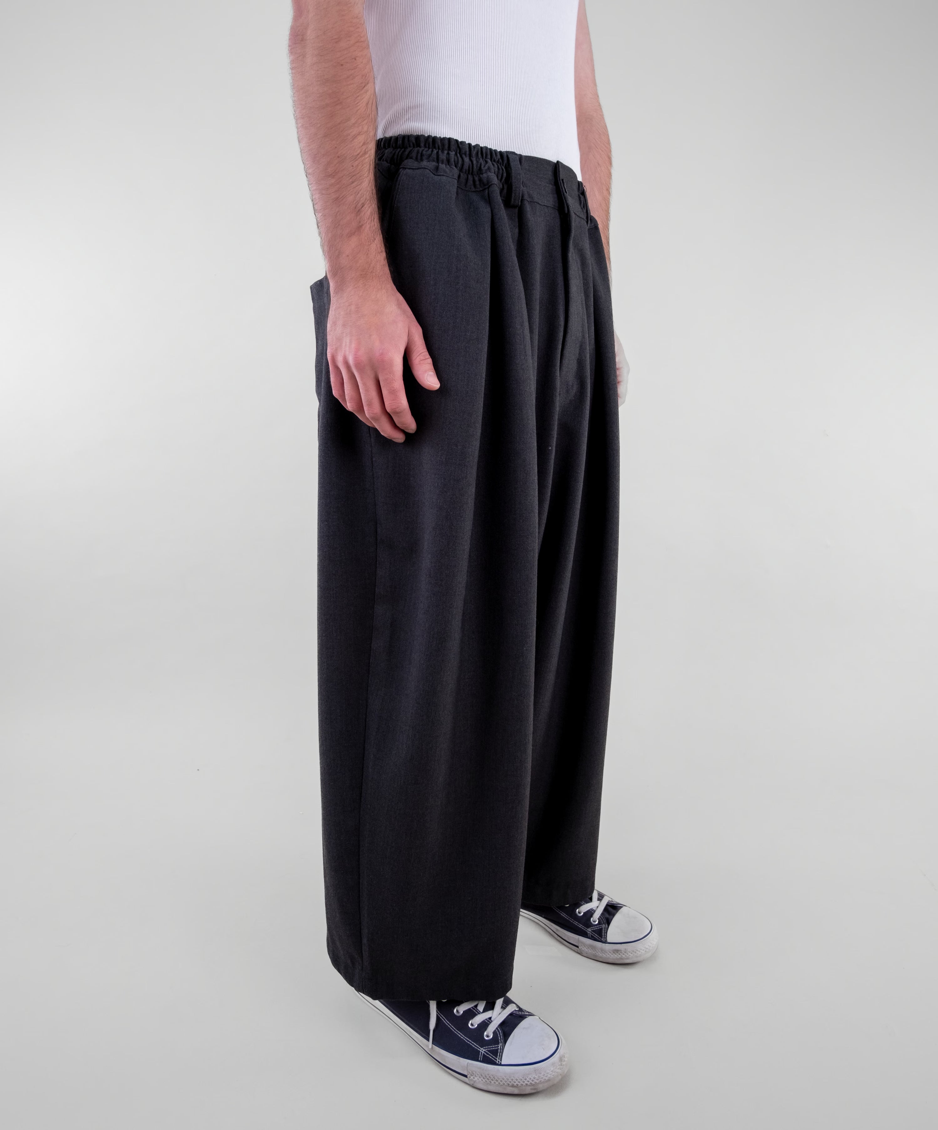 Double Pleat Wide Trousers