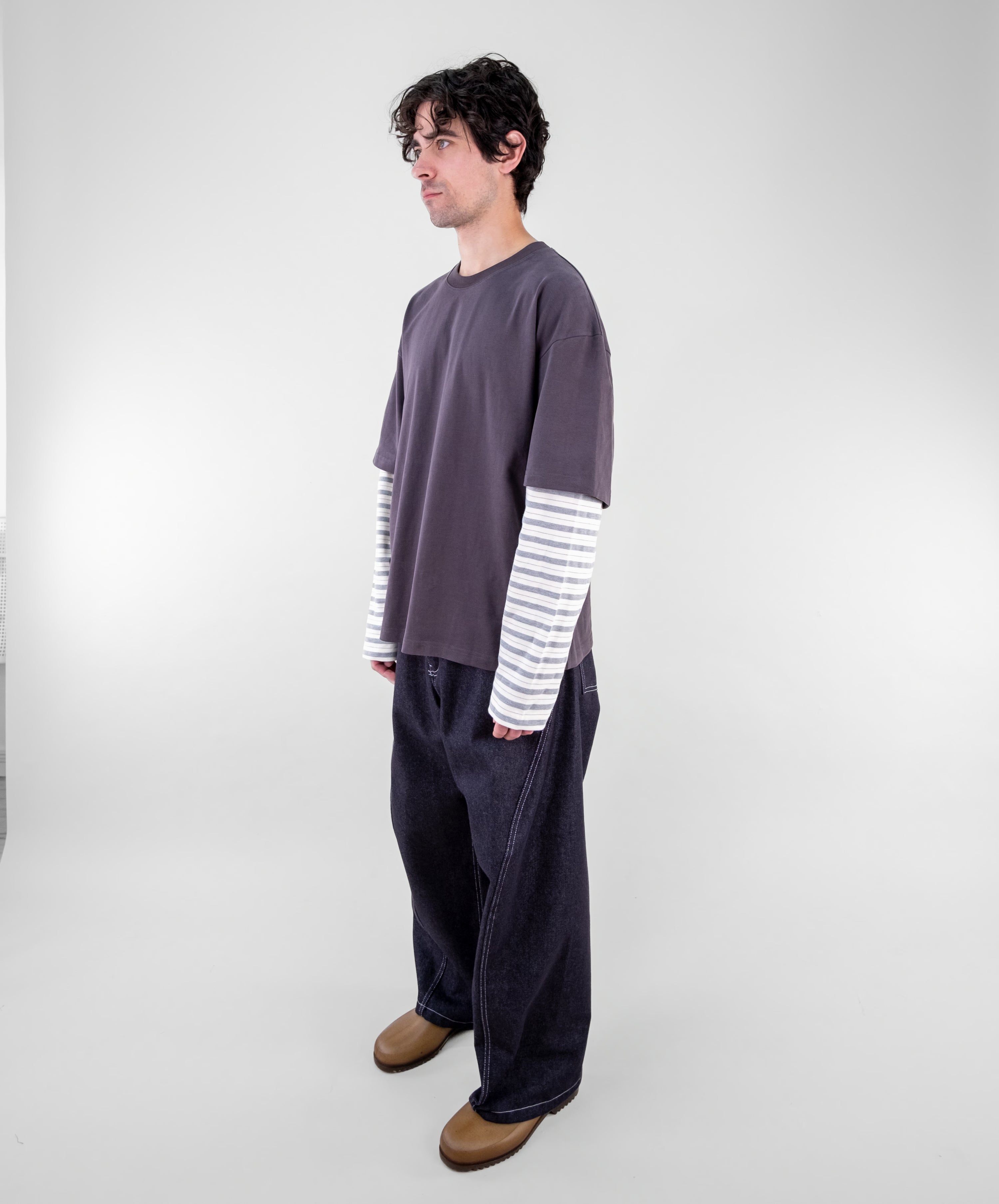 Layered Stripe Sleeve T-Shirt