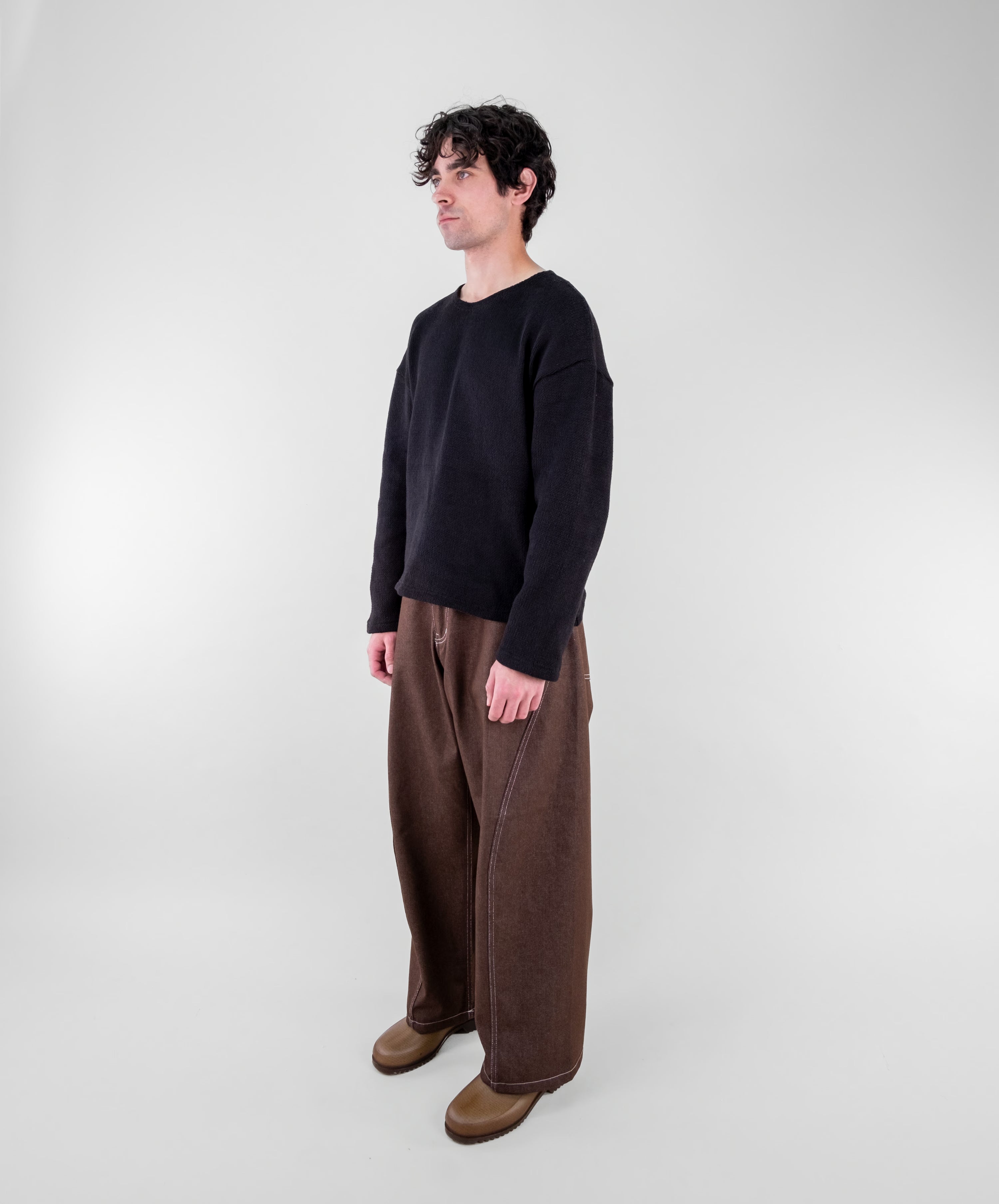 Dropped Shoulder Knit Sweater