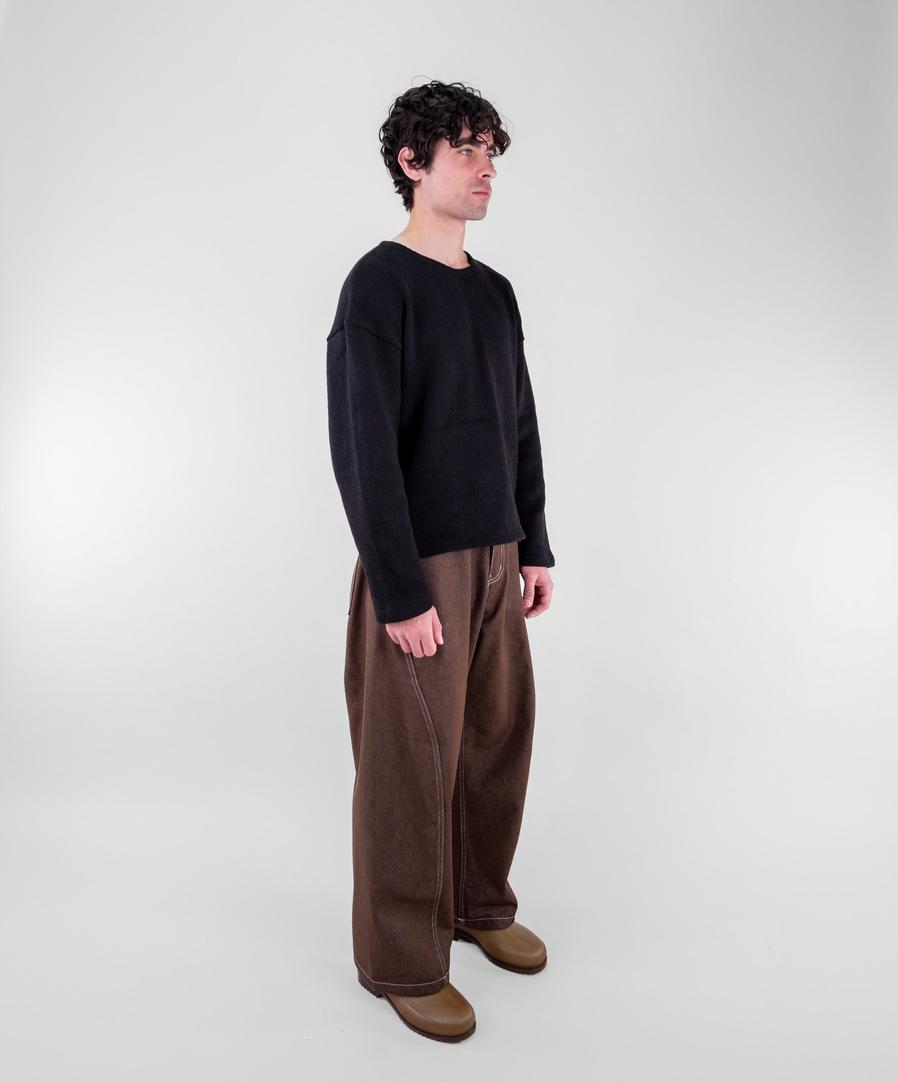 Dropped Shoulder Knit Sweater