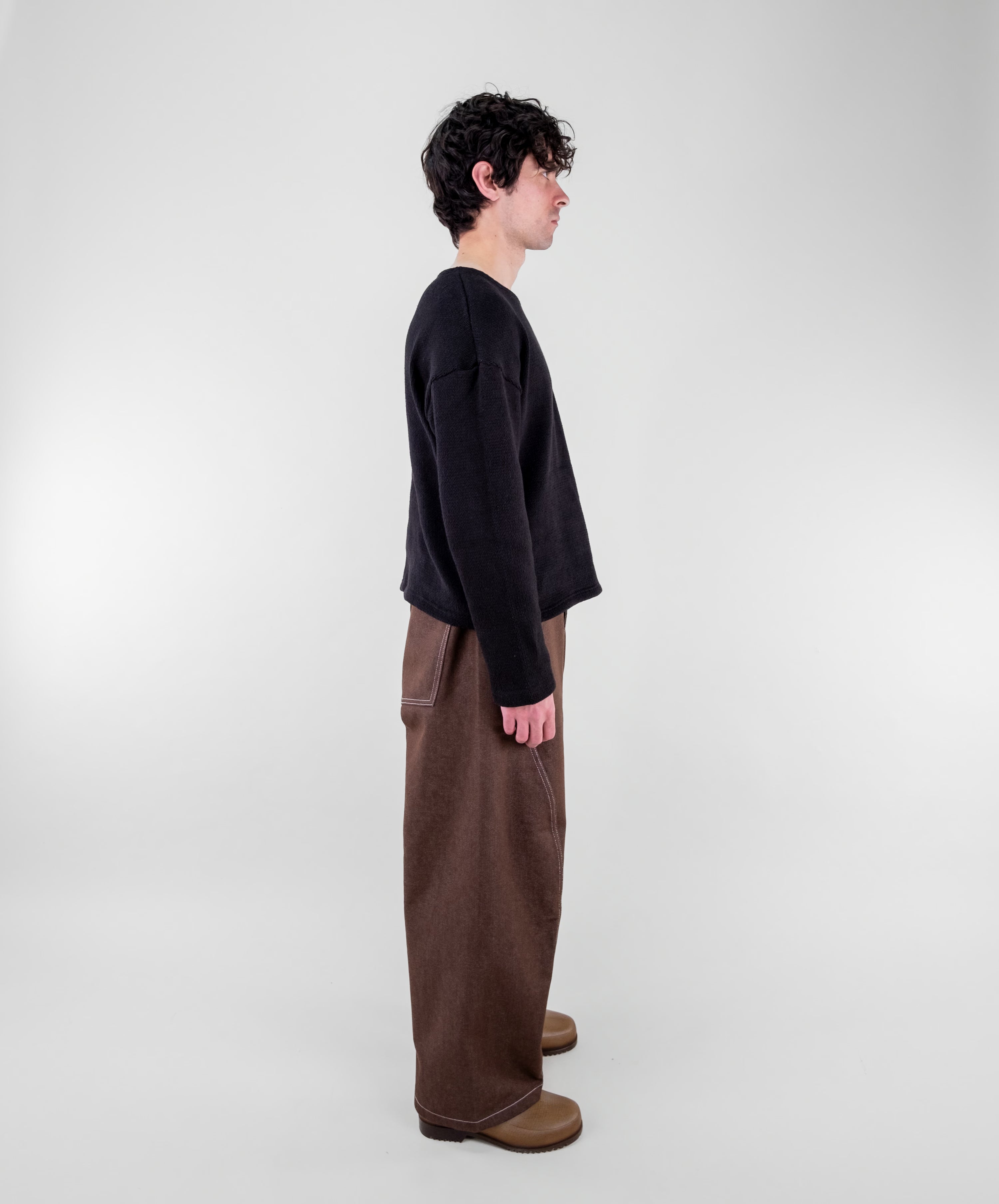 Dropped Shoulder Knit Sweater