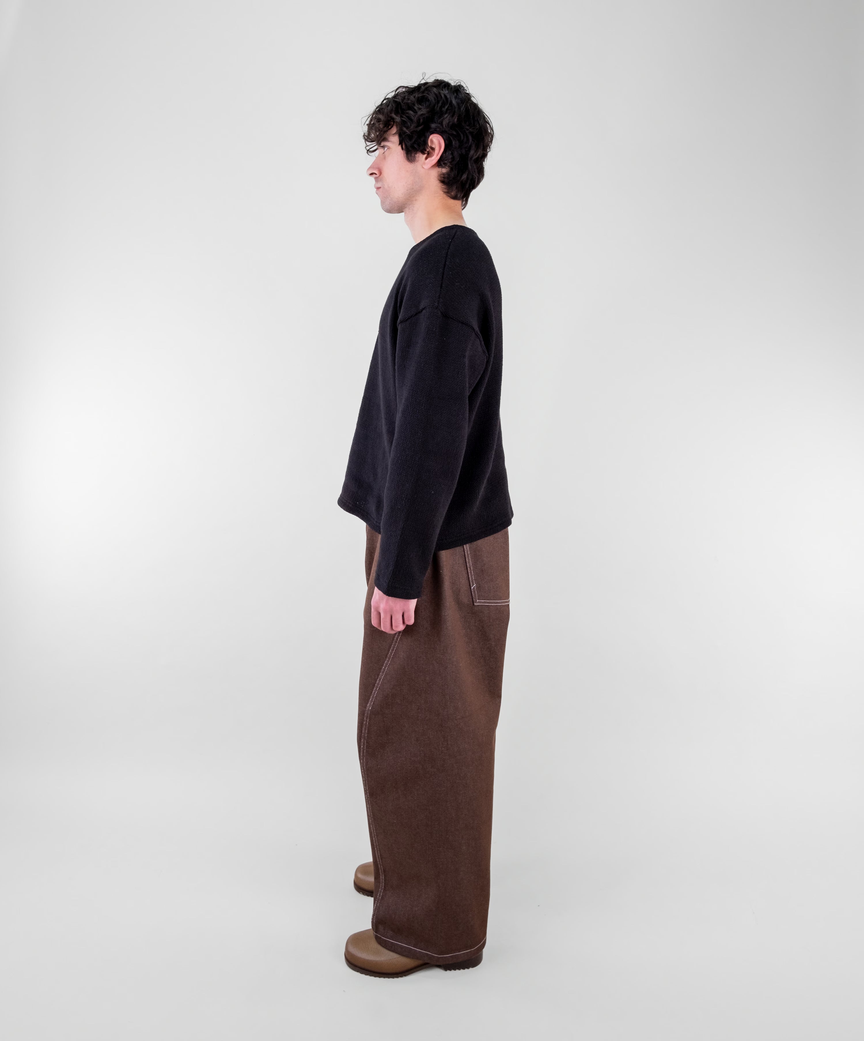 Dropped Shoulder Knit Sweater