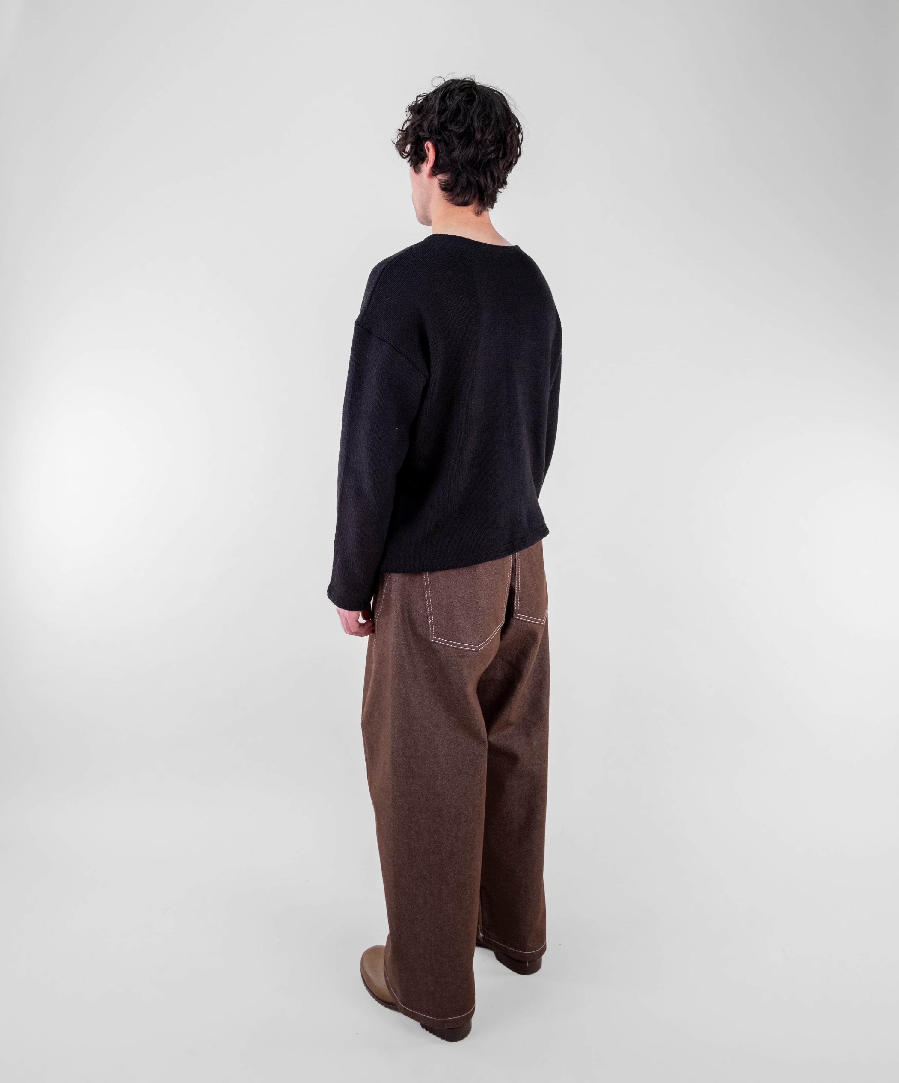 Dropped Shoulder Knit Sweater