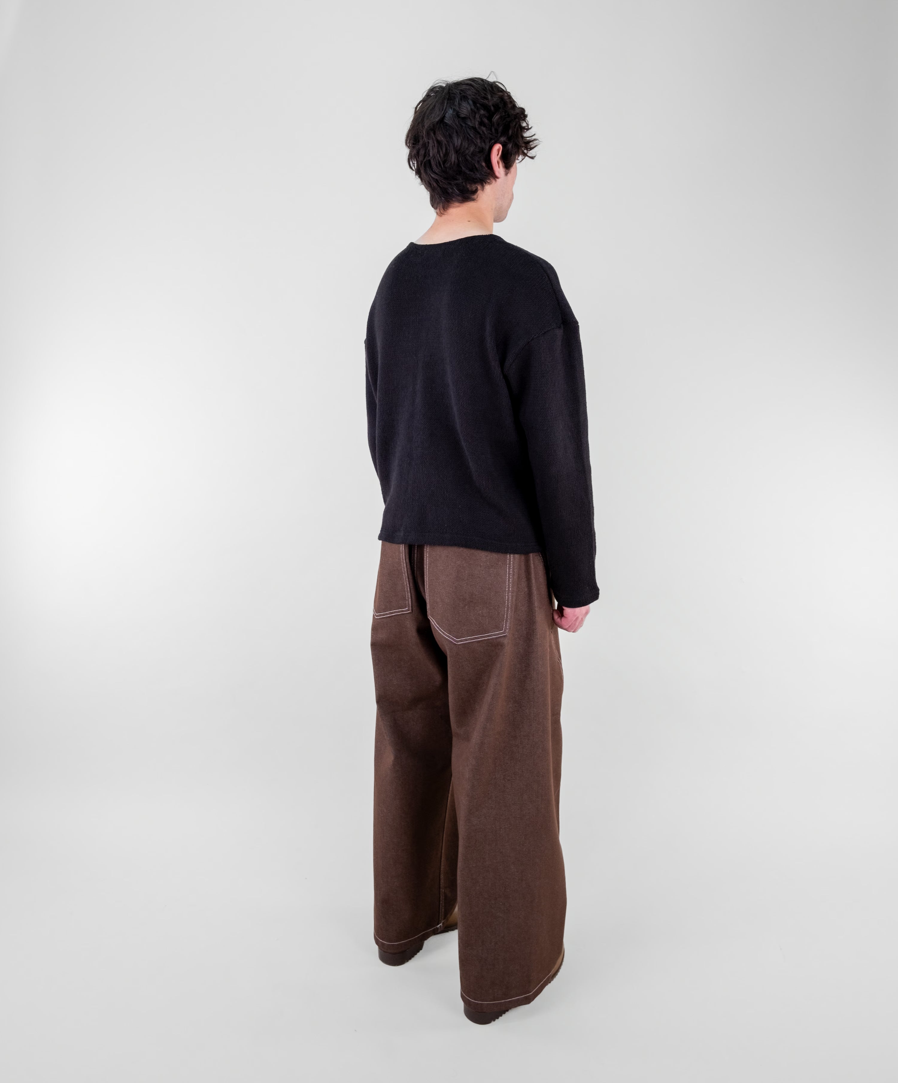 Dropped Shoulder Knit Sweater