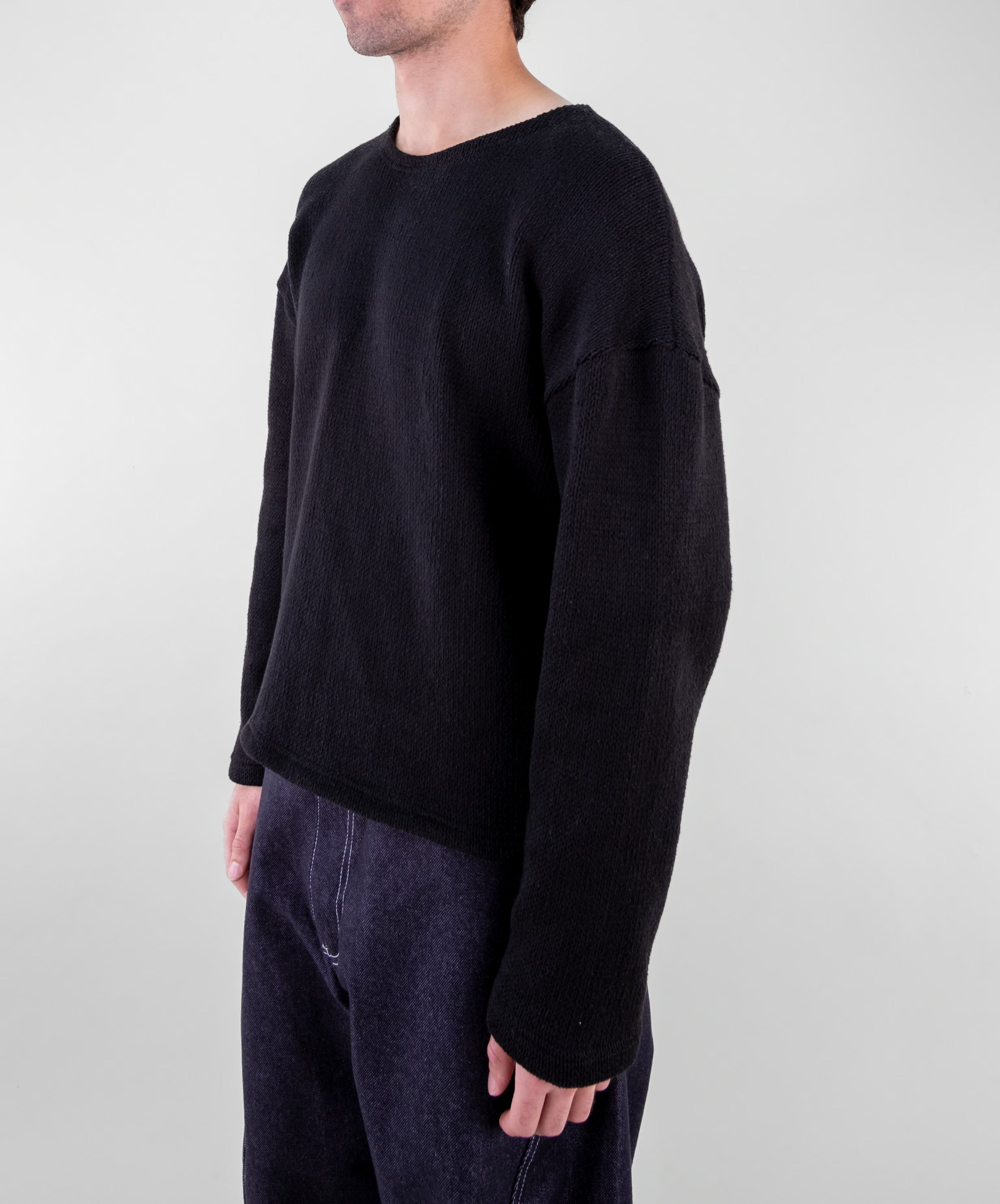 Dropped Shoulder Knit Sweater