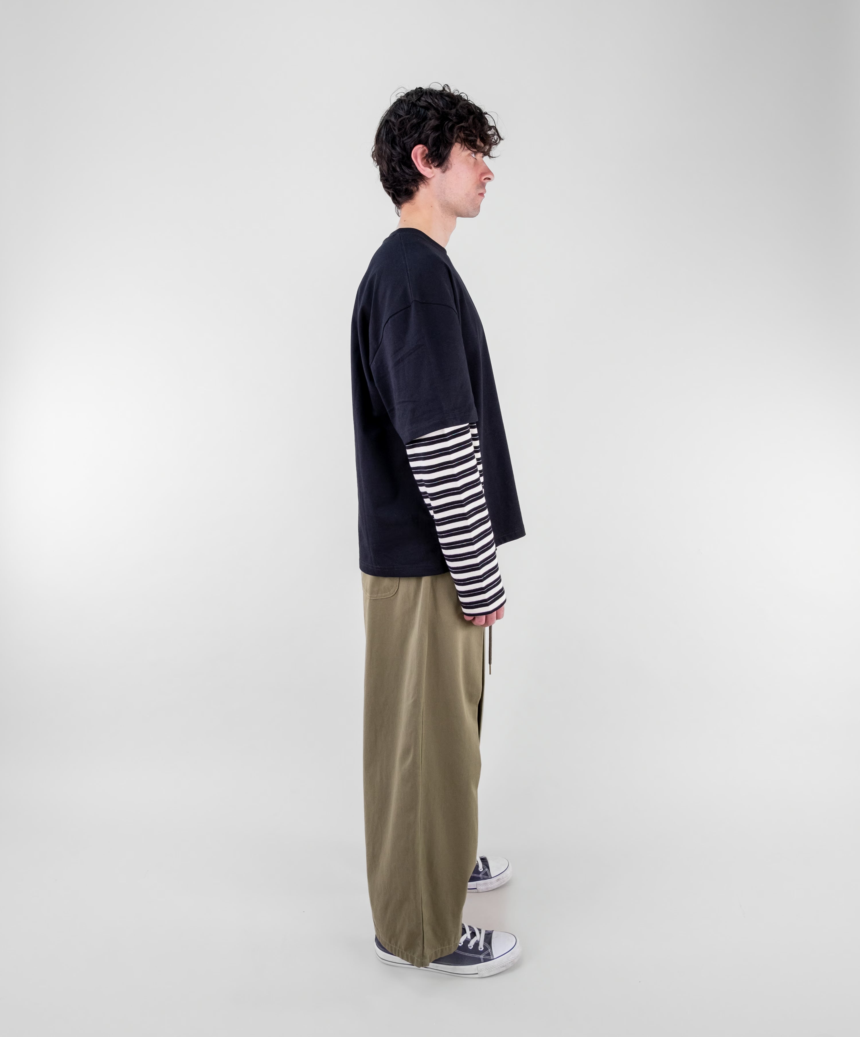 Box Pleat Cotton Trousers
