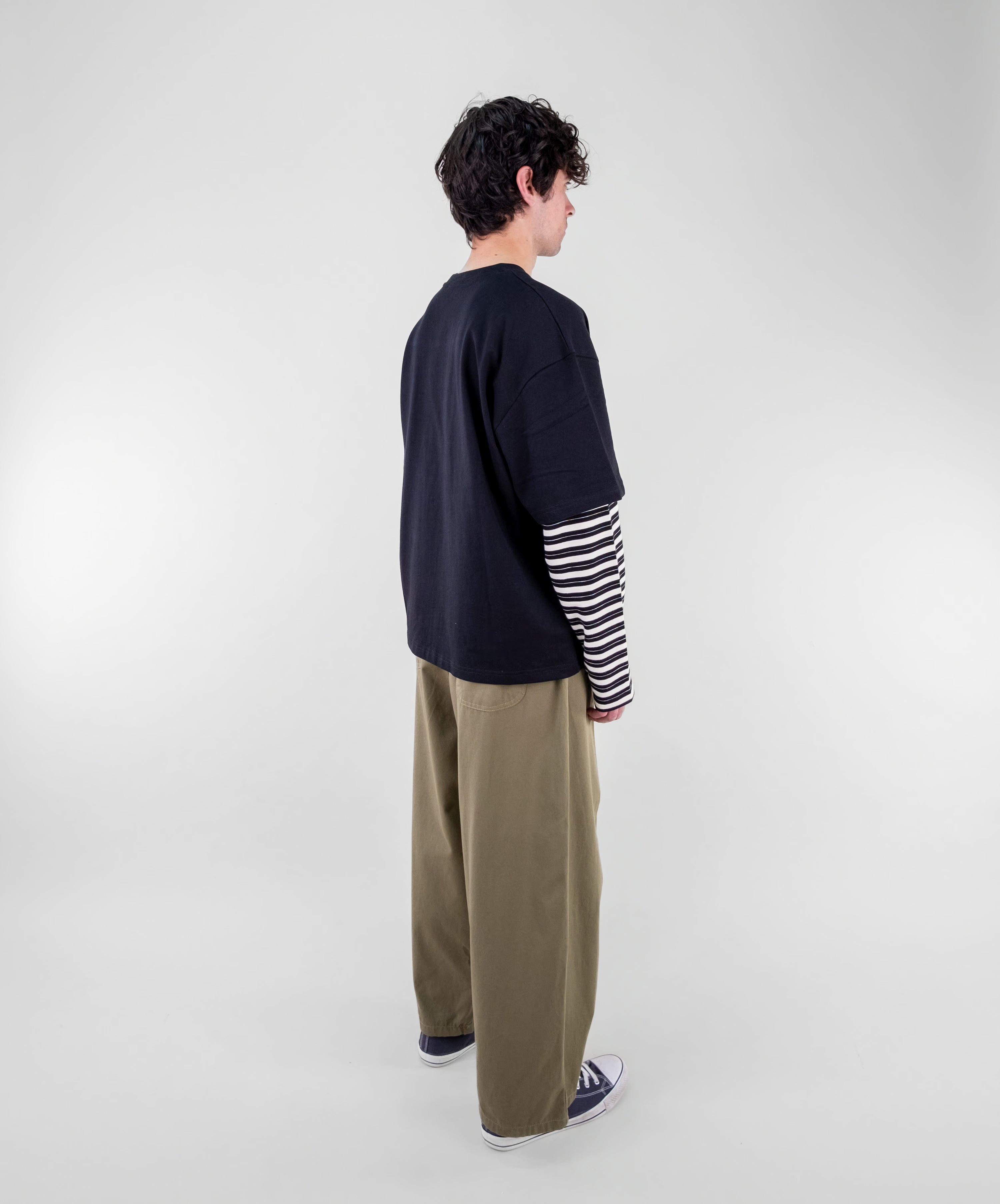 Box Pleat Cotton Trousers