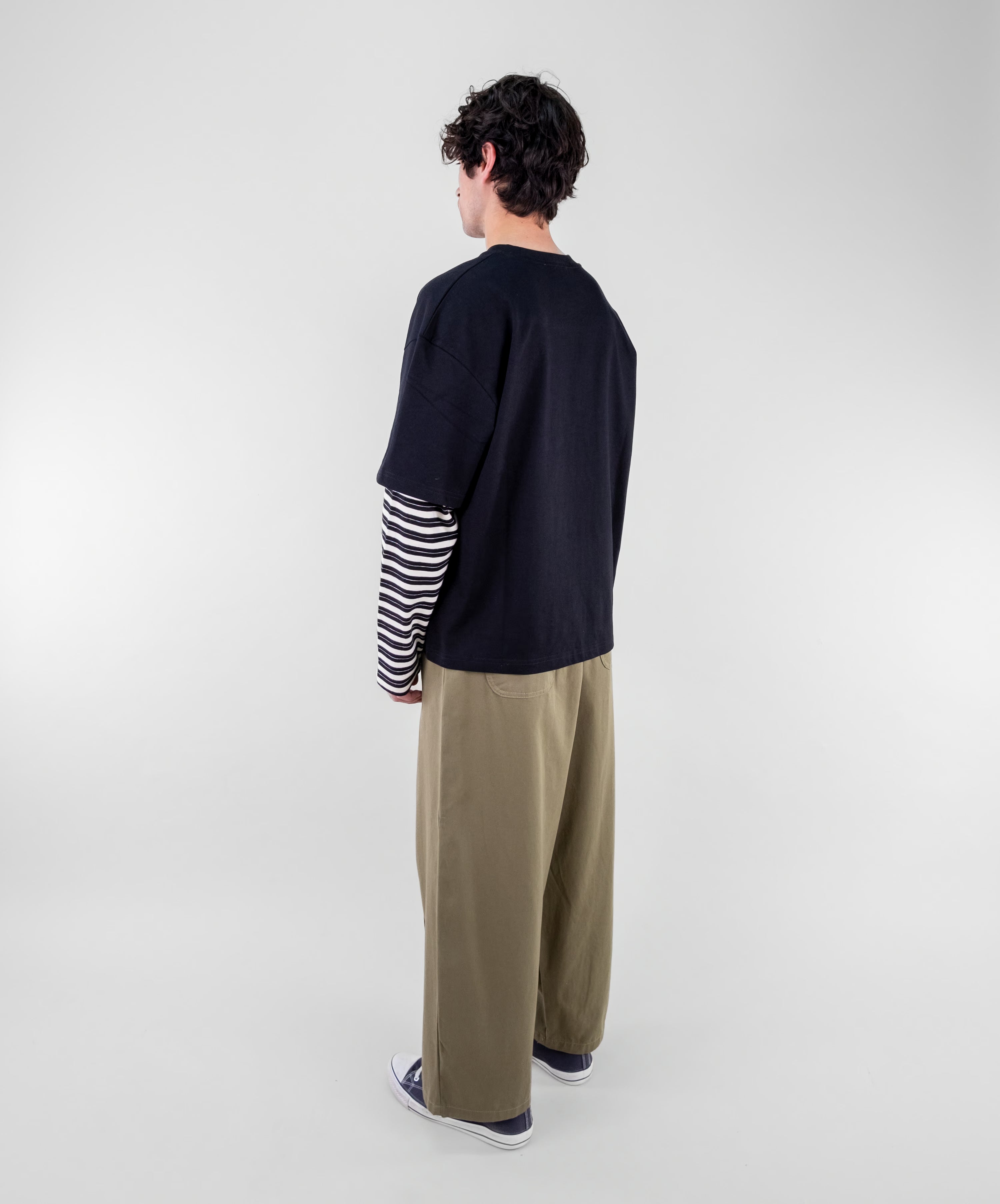 Box Pleat Cotton Trousers