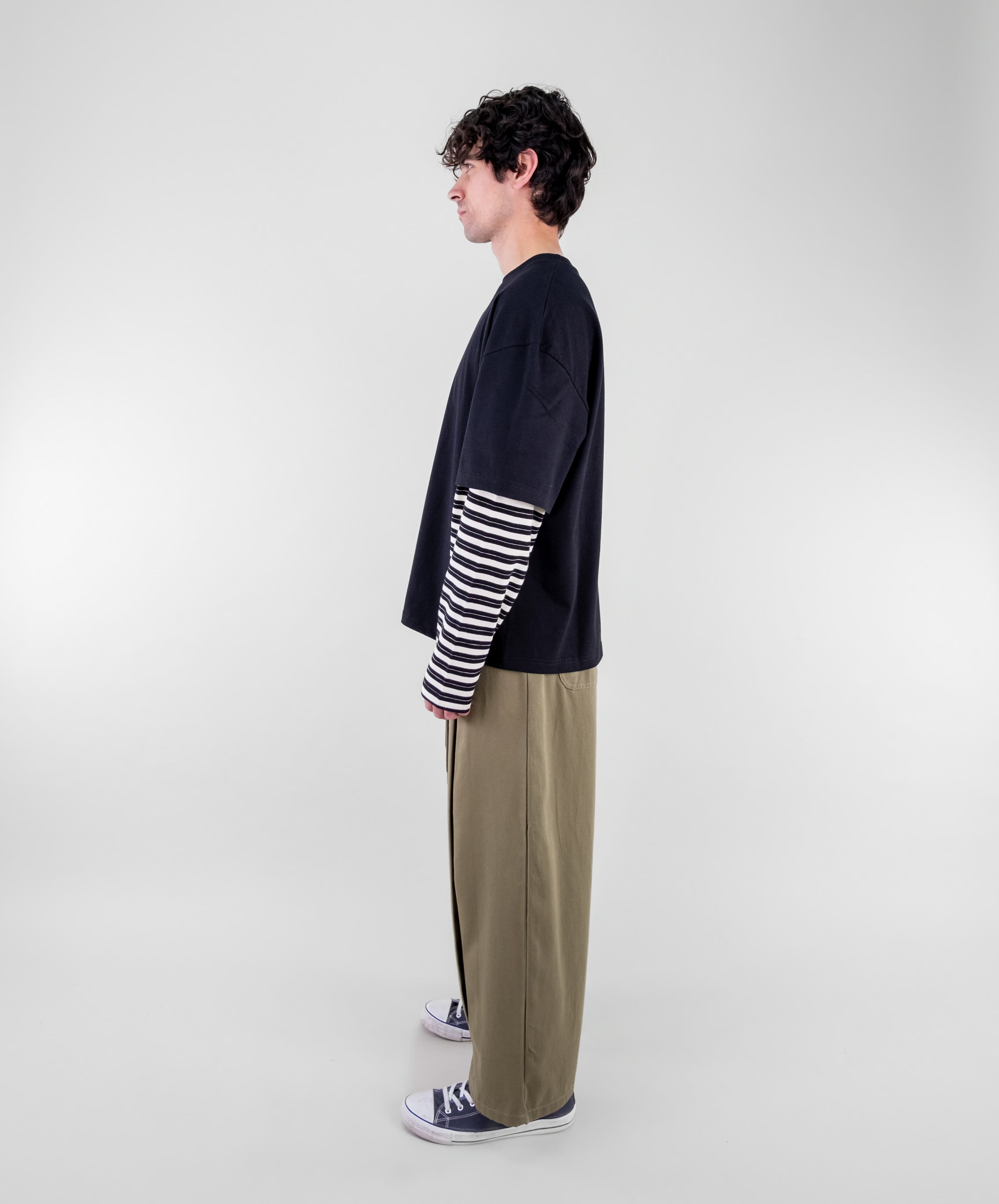 Box Pleat Cotton Trousers